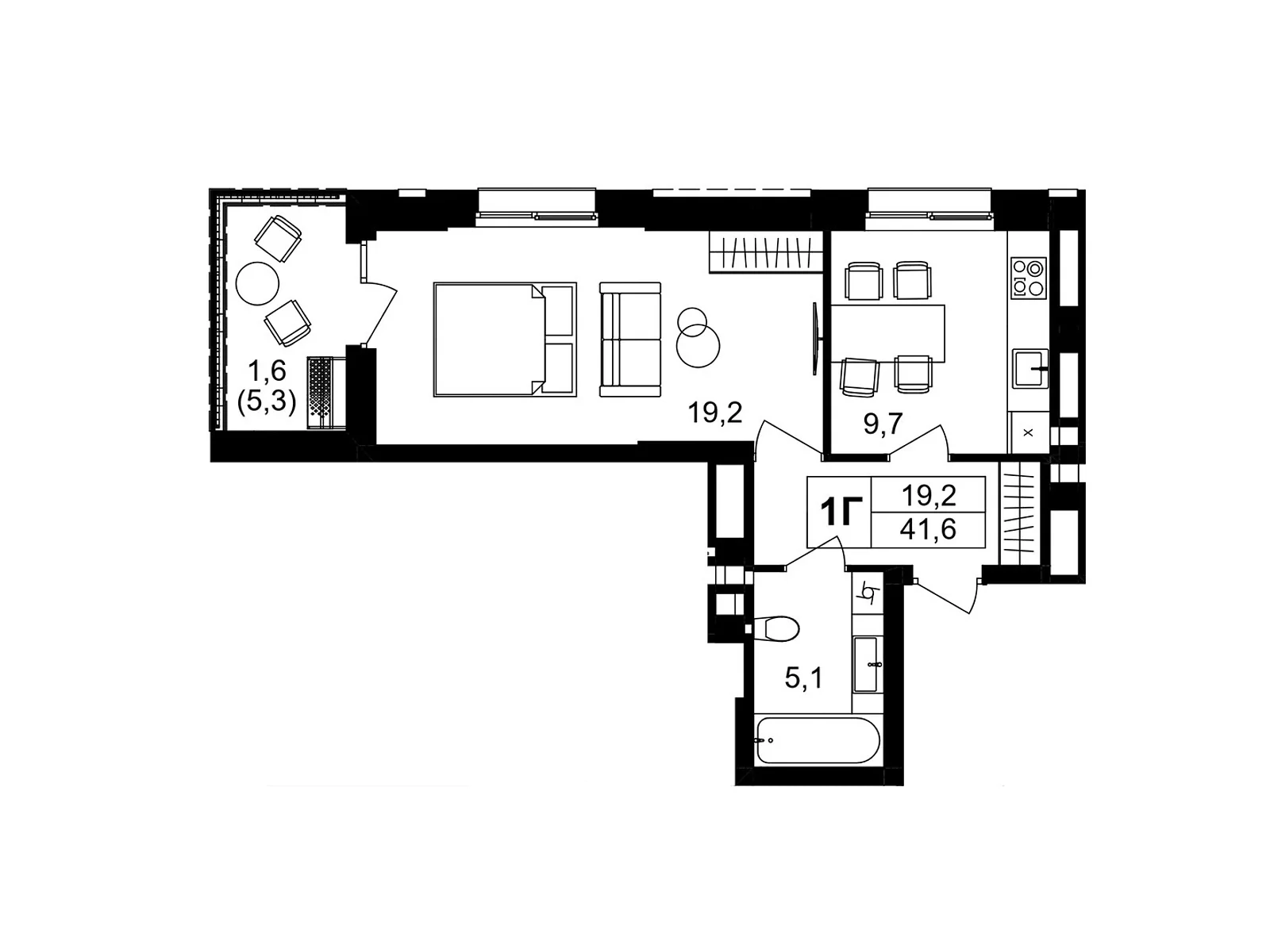 Продается 1-комнатная квартира 41.7 кв. м в Виннице, пер. Кирпичный, 12