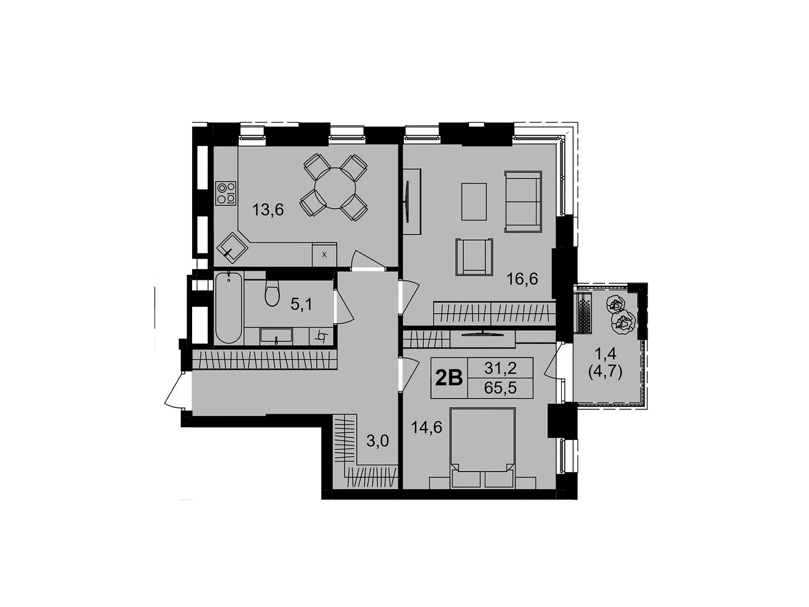 Продается 2-комнатная квартира 65.5 кв. м в Виннице, пер. Кирпичный, 12