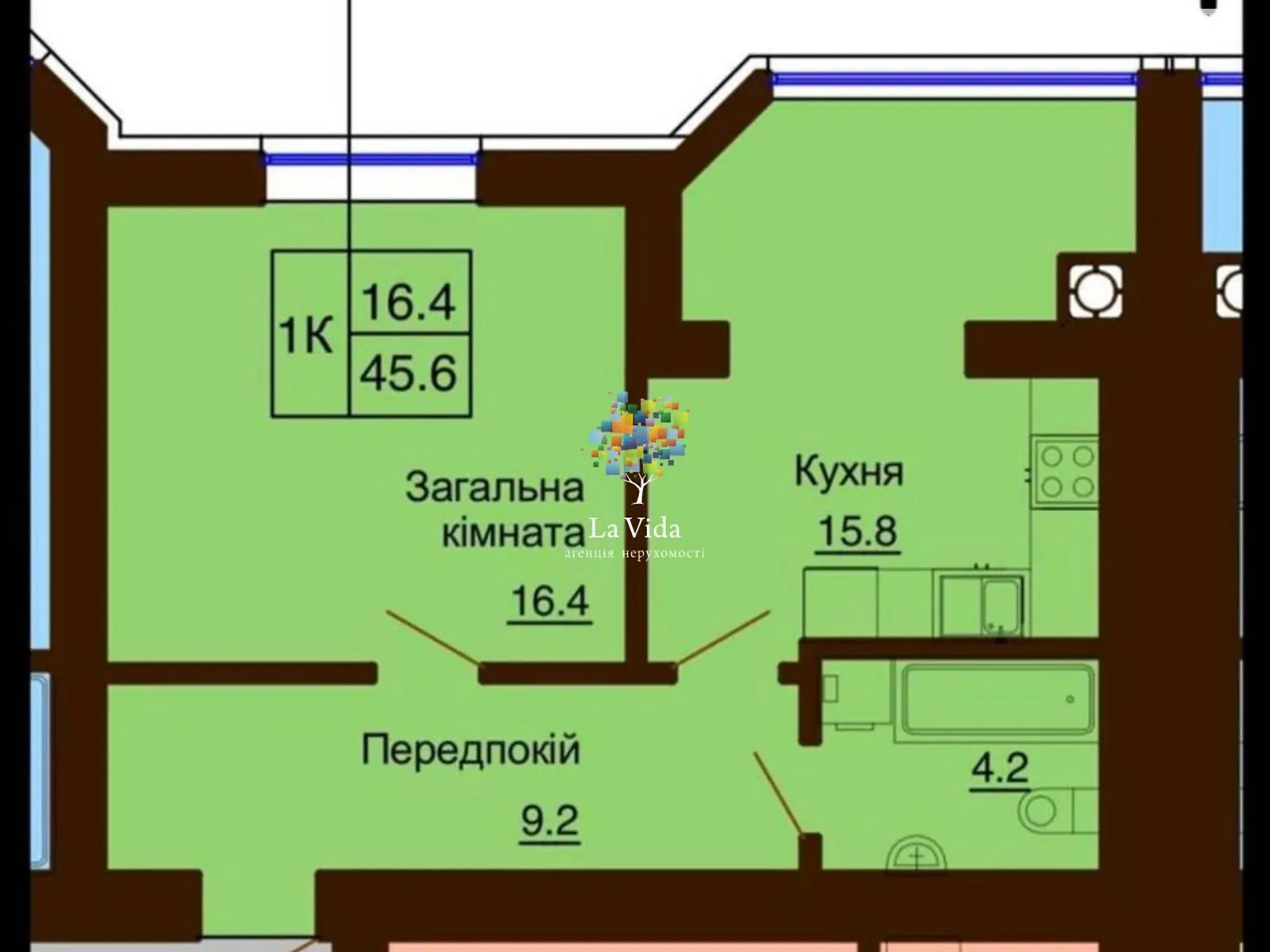 Продается 1-комнатная квартира 45.6 кв. м в Софиевской Борщаговке, ул. Братская, 12
