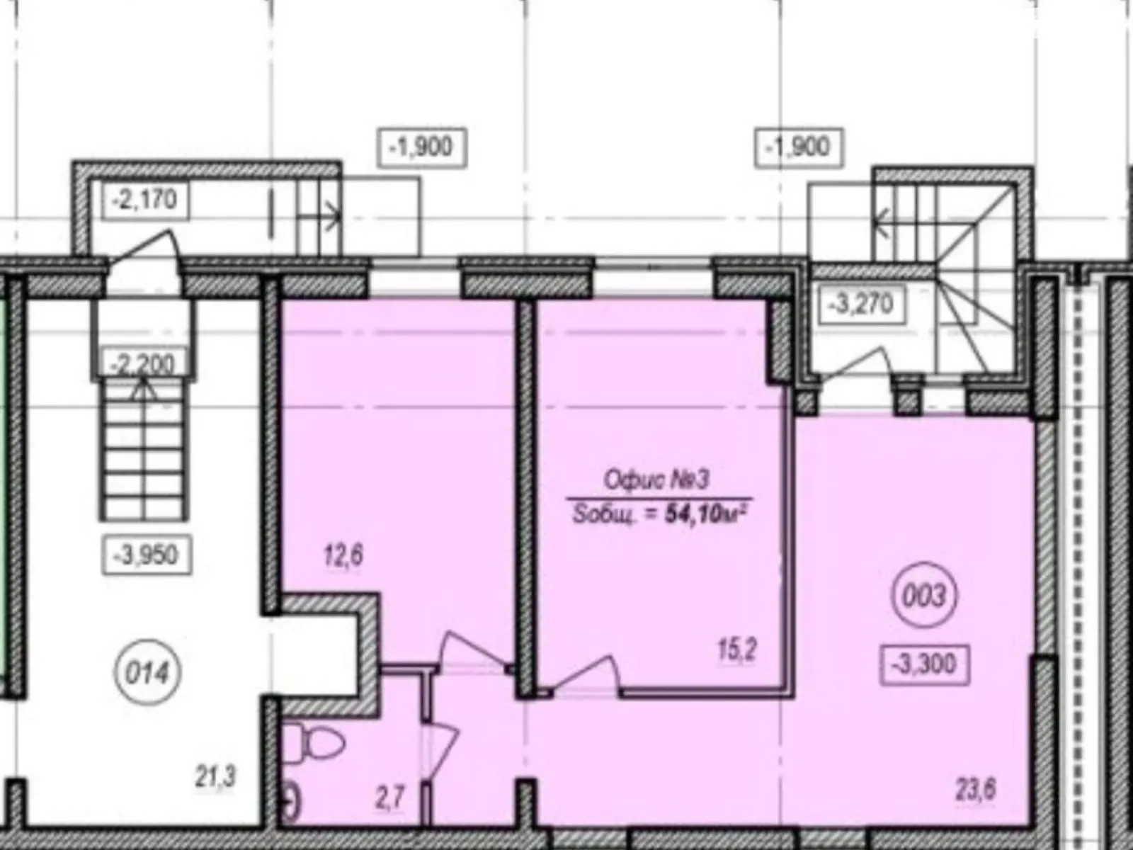 Продается помещения свободного назначения 54.1 кв. м в 25-этажном здании, цена: 43500 $ - фото 1