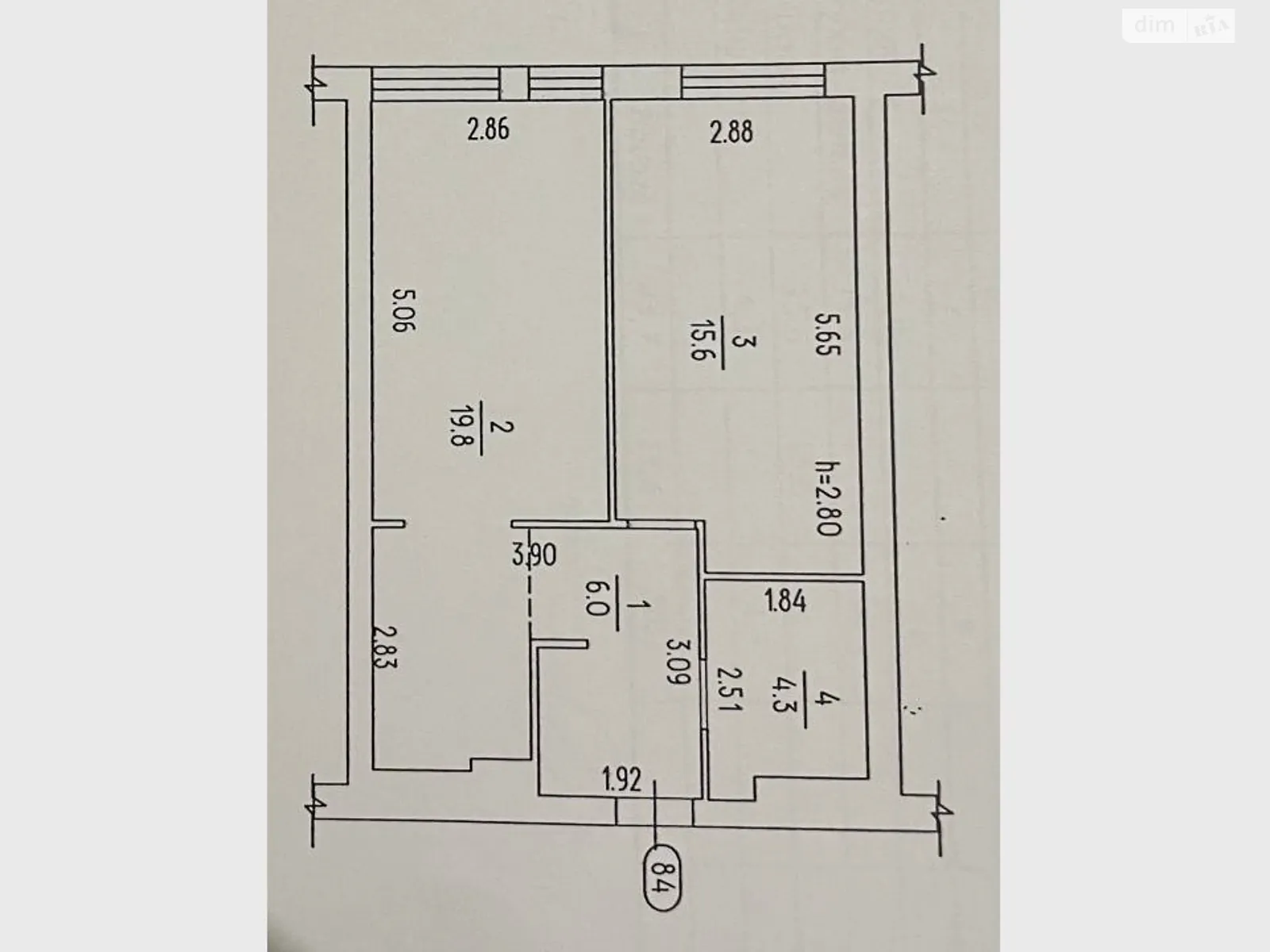 Продается 1-комнатная квартира 45 кв. м в Черкассах, цена: 60000 $ - фото 1