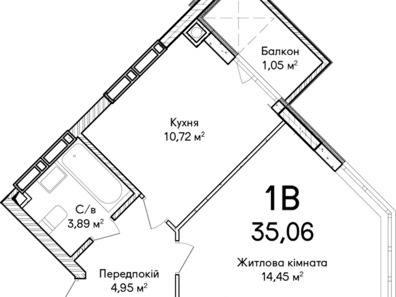 Продается 1-комнатная квартира 35.12 кв. м в Ирпене, ул. Достоевского - фото 1