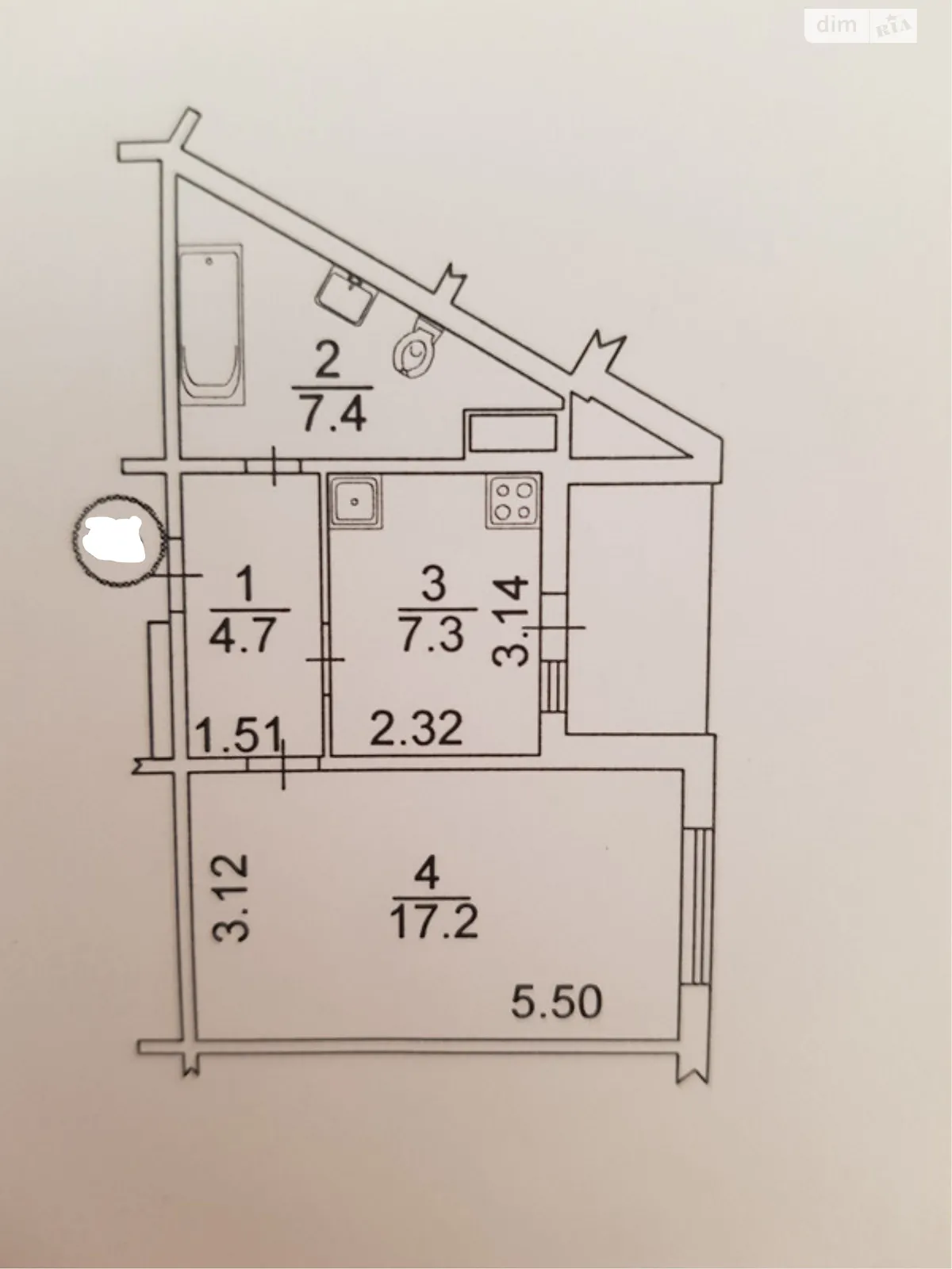 Продается 1-комнатная квартира 38.8 кв. м в Киеве, ул. Софии Русовой