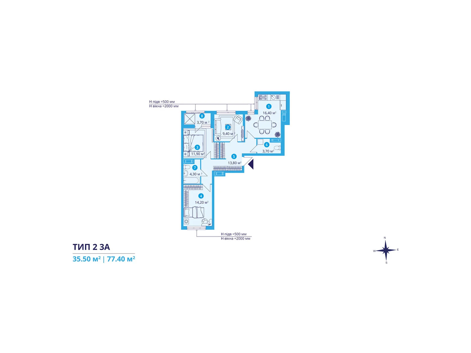 Продается 3-комнатная квартира 77.4 кв. м в Киеве, ул. Святослава Храброго, 3