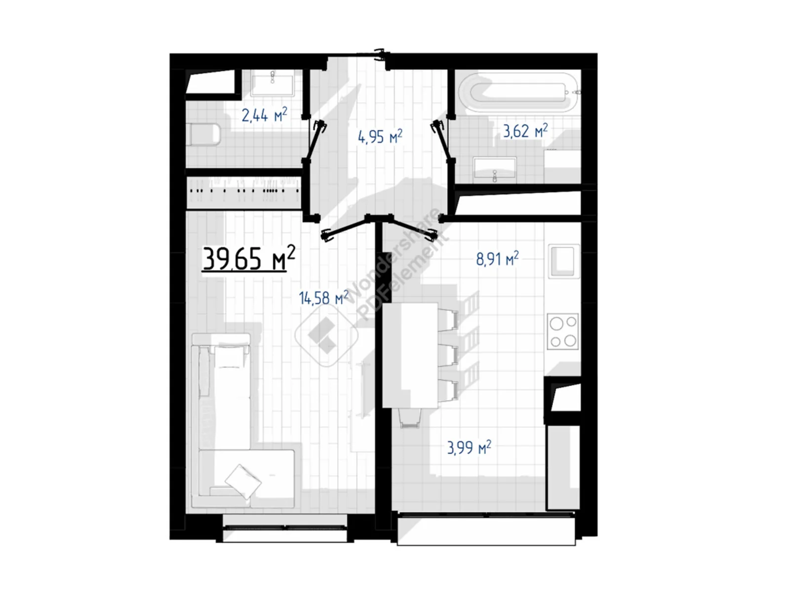 Продается 1-комнатная квартира 39 кв. м в Ивано-Франковске, ул. Химиков - фото 1