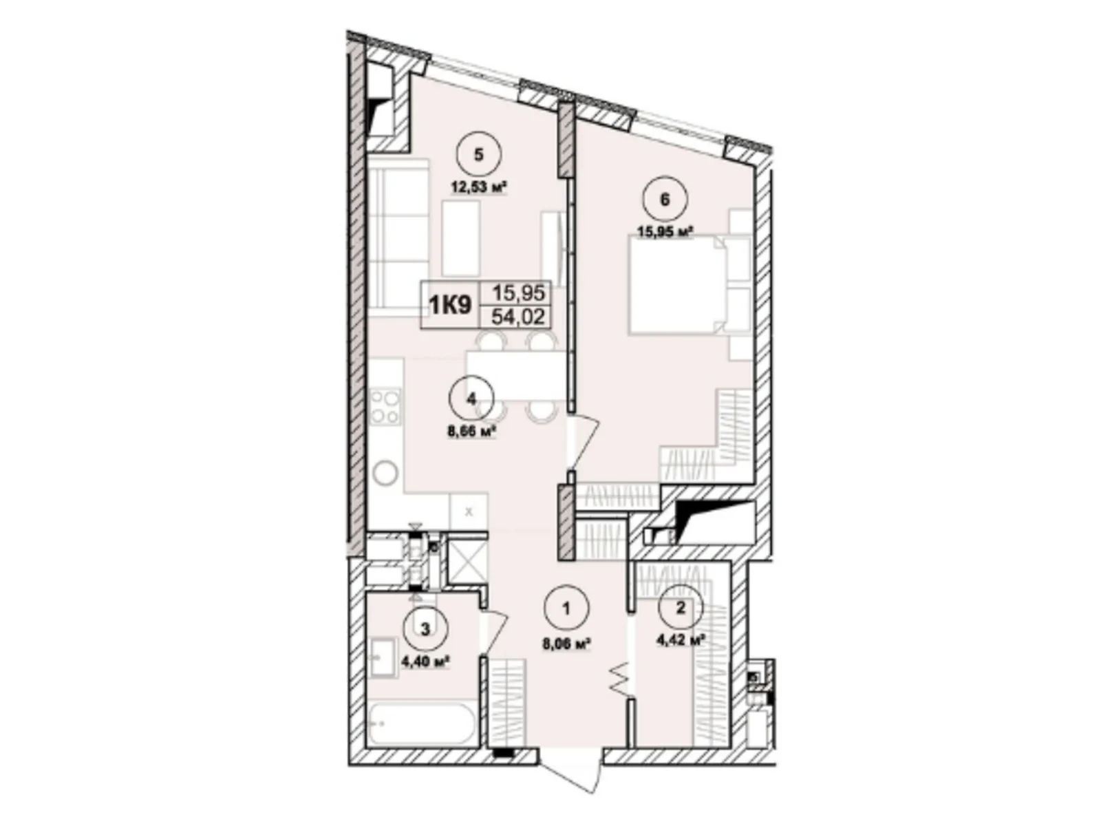 Продается 1-комнатная квартира 54.02 кв. м в Львове, ул. Лемковская, 9 - фото 1