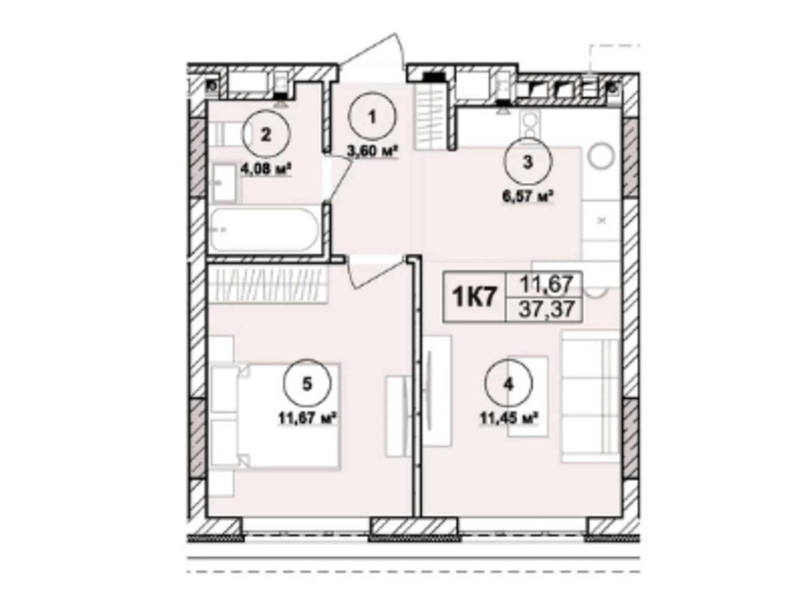 Продается 1-комнатная квартира 37.37 кв. м в Львове, ул. Лемковская, 9 - фото 1