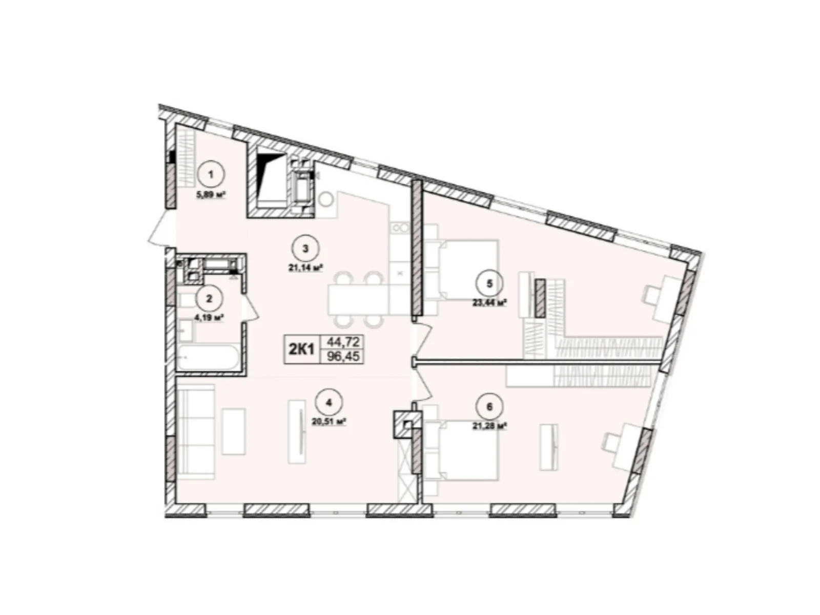 Продается 2-комнатная квартира 96.45 кв. м в Львове, ул. Лемковская, 9 - фото 1