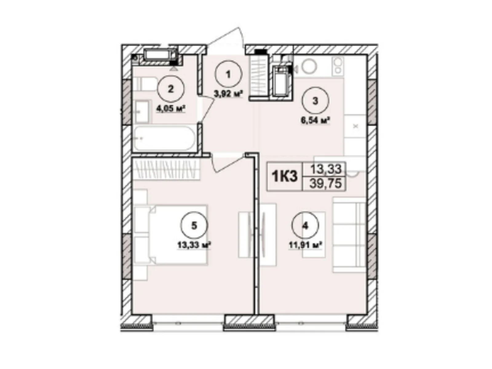 Продается 1-комнатная квартира 39.75 кв. м в Львове, ул. Лемковская, 9 - фото 1