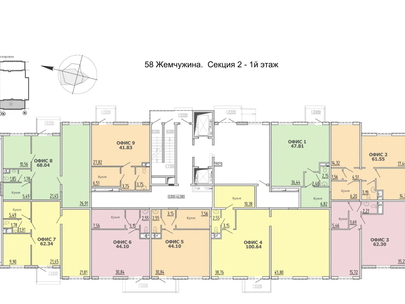 Продается помещения свободного назначения 62 кв. м в 19-этажном здании - фото 2