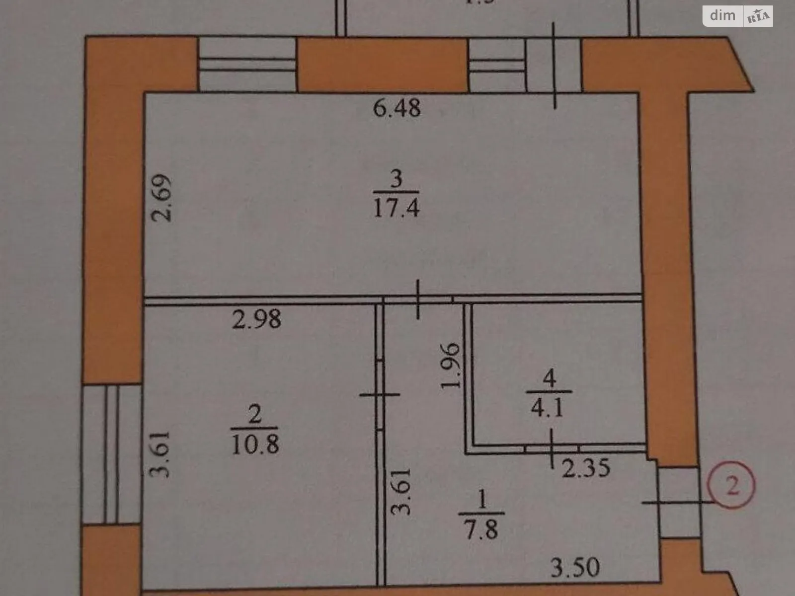 1-комнатная квартира 41 кв. м в Тернополе