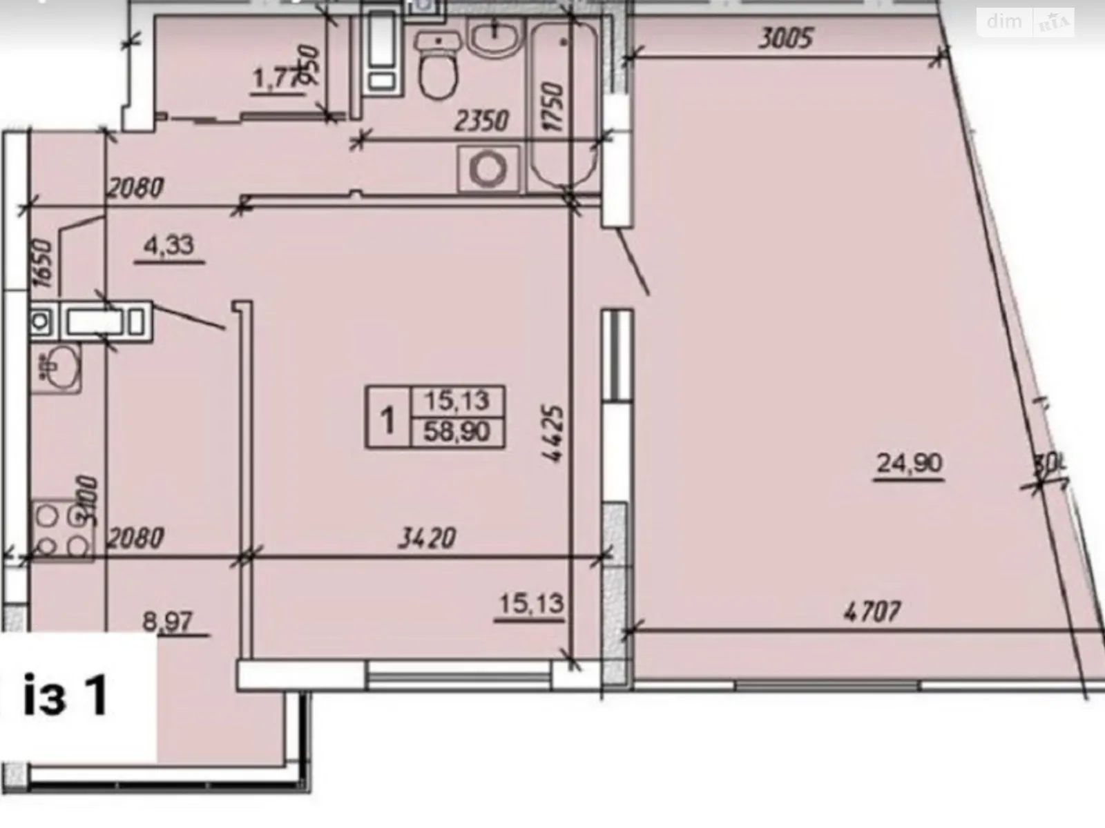 Продается 2-комнатная квартира 59 кв. м в Хмельницком, ул. Озерная