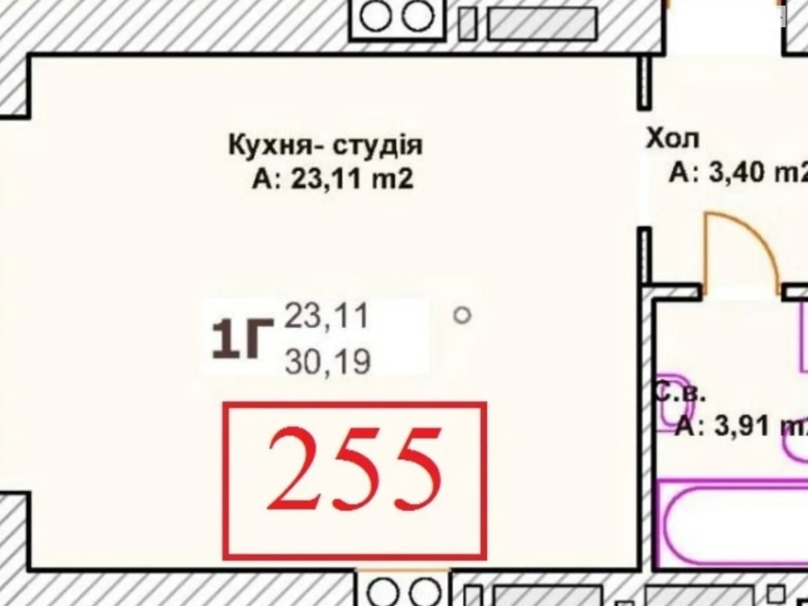 Продається 1-кімнатна квартира 29.3 кв. м у Ірпені, вул. Виговського