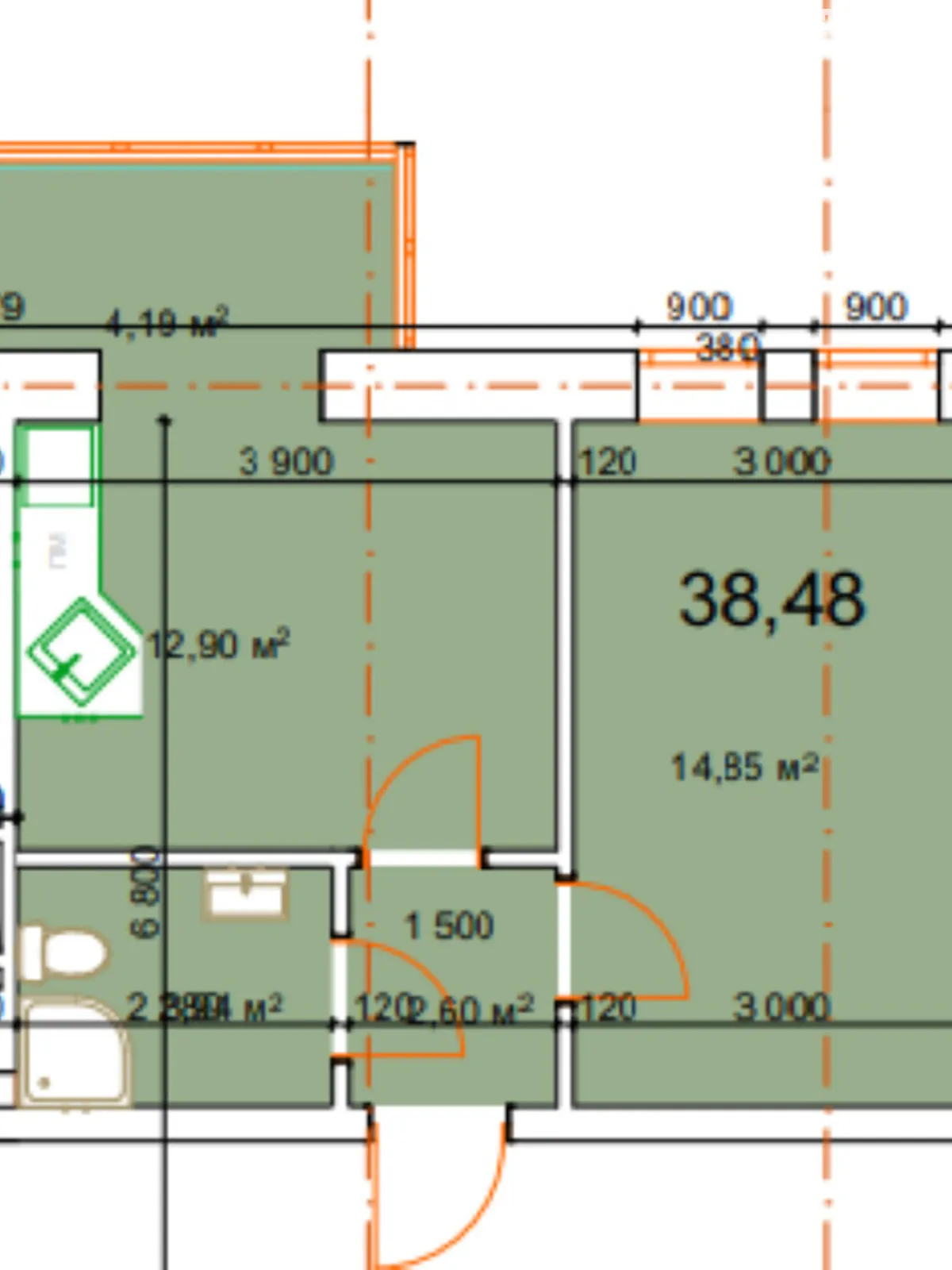 Продається 1-кімнатна квартира 38.48 кв. м у Калуші, цена: 21164 $