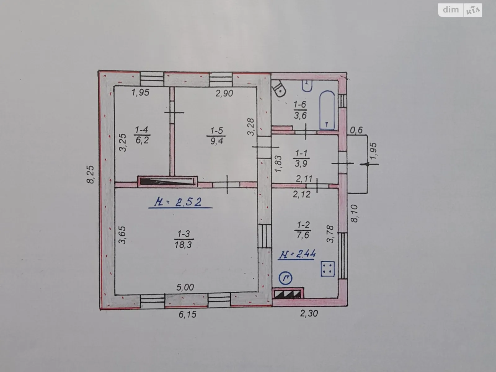 Продається одноповерховий будинок 49 кв. м з садом, цена: 16000 $