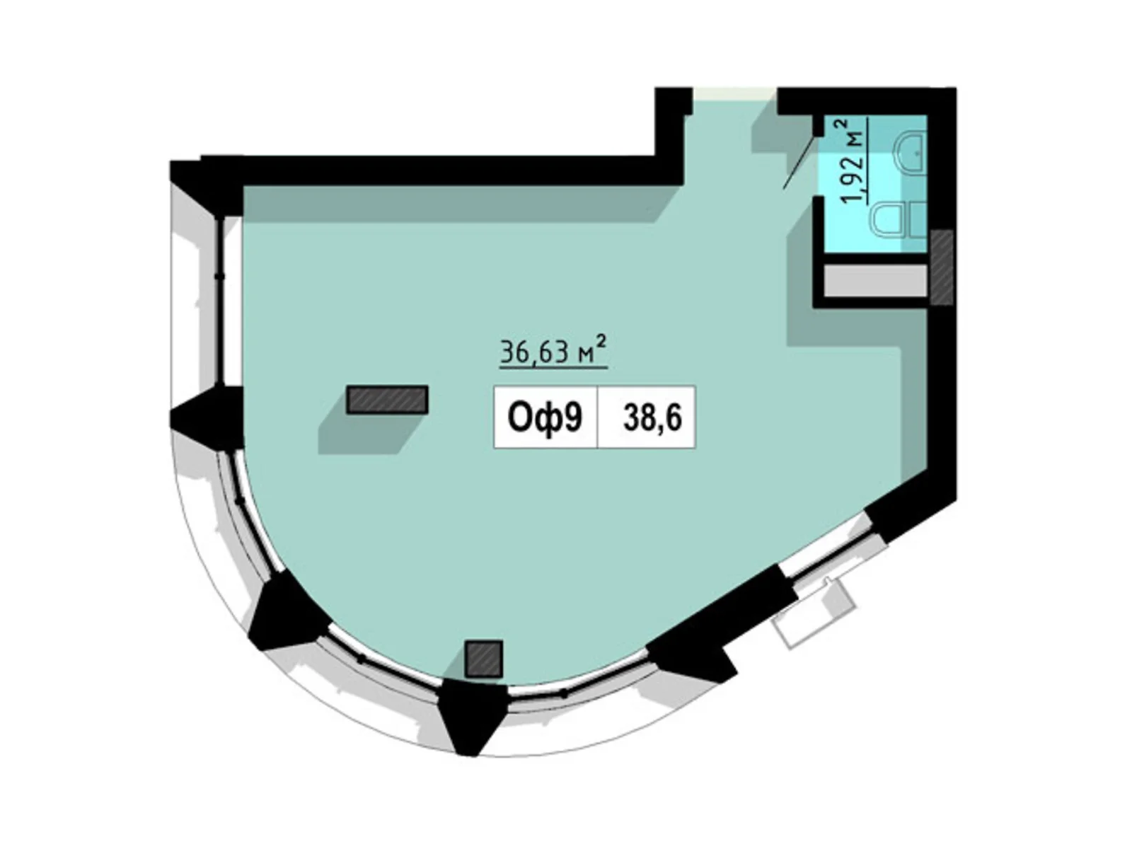 Продається офіс 38.6 кв. м в бізнес-центрі, цена: 46320 $