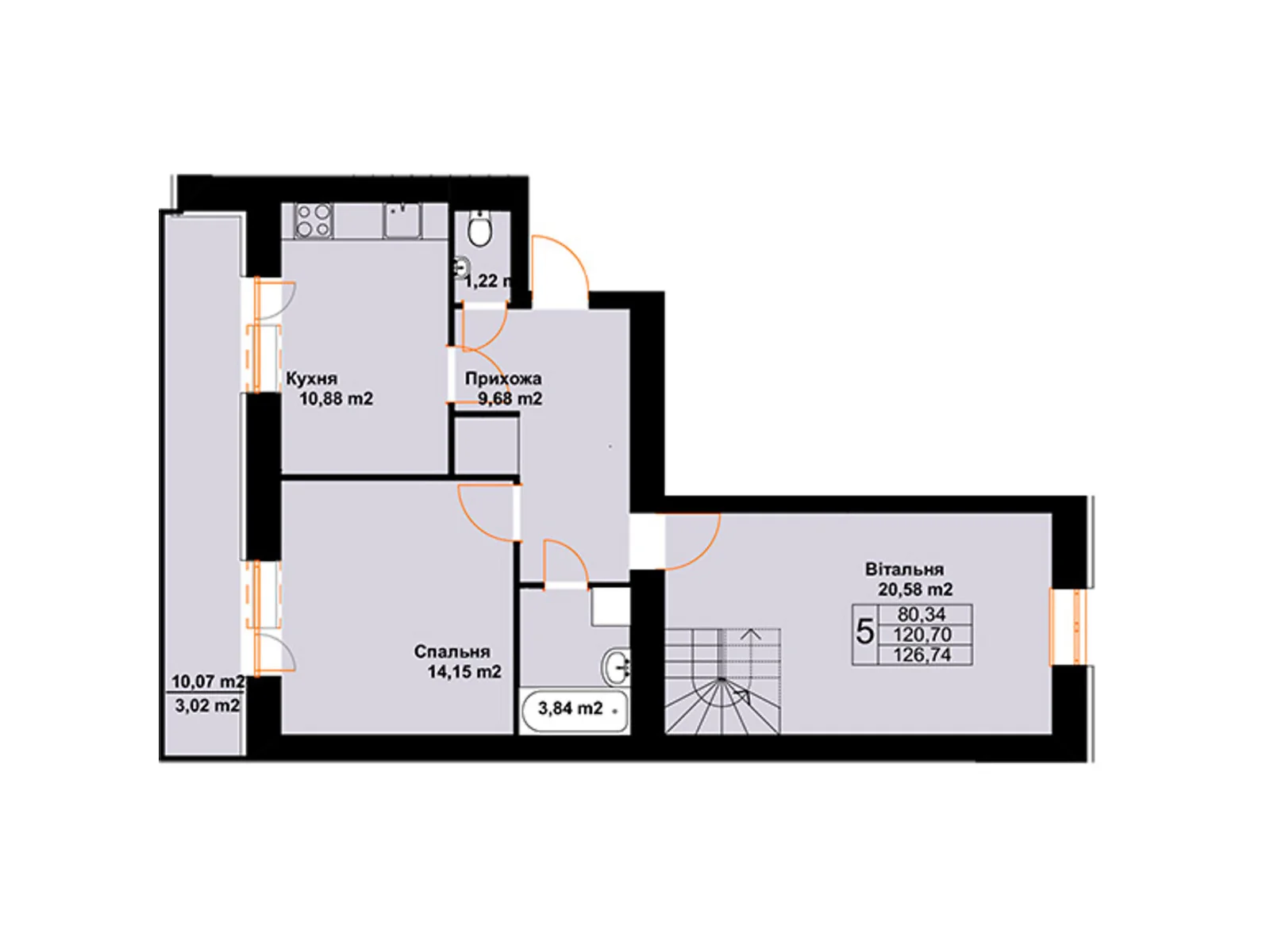 Продается 5-комнатная квартира 126.74 кв. м в Черткове, ул. Млынарская, 14