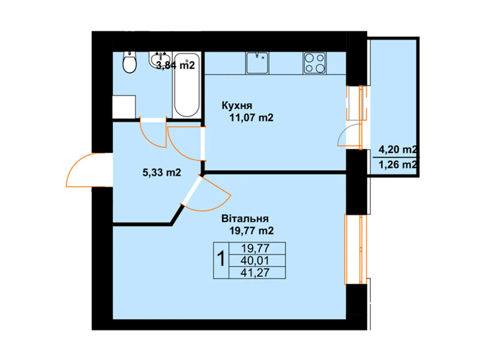 Продается 1-комнатная квартира 41.27 кв. м в Черткове, ул. Млынарская, 14