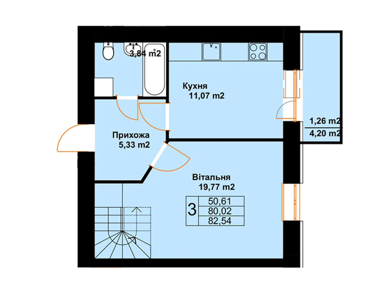 Продается 3-комнатная квартира 82.54 кв. м в Черткове, ул. Млынарская, 14