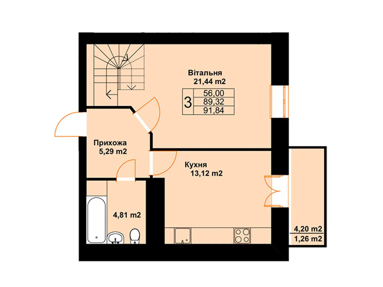 Продается 3-комнатная квартира 91.84 кв. м в Черткове, ул. Млынарская, 14