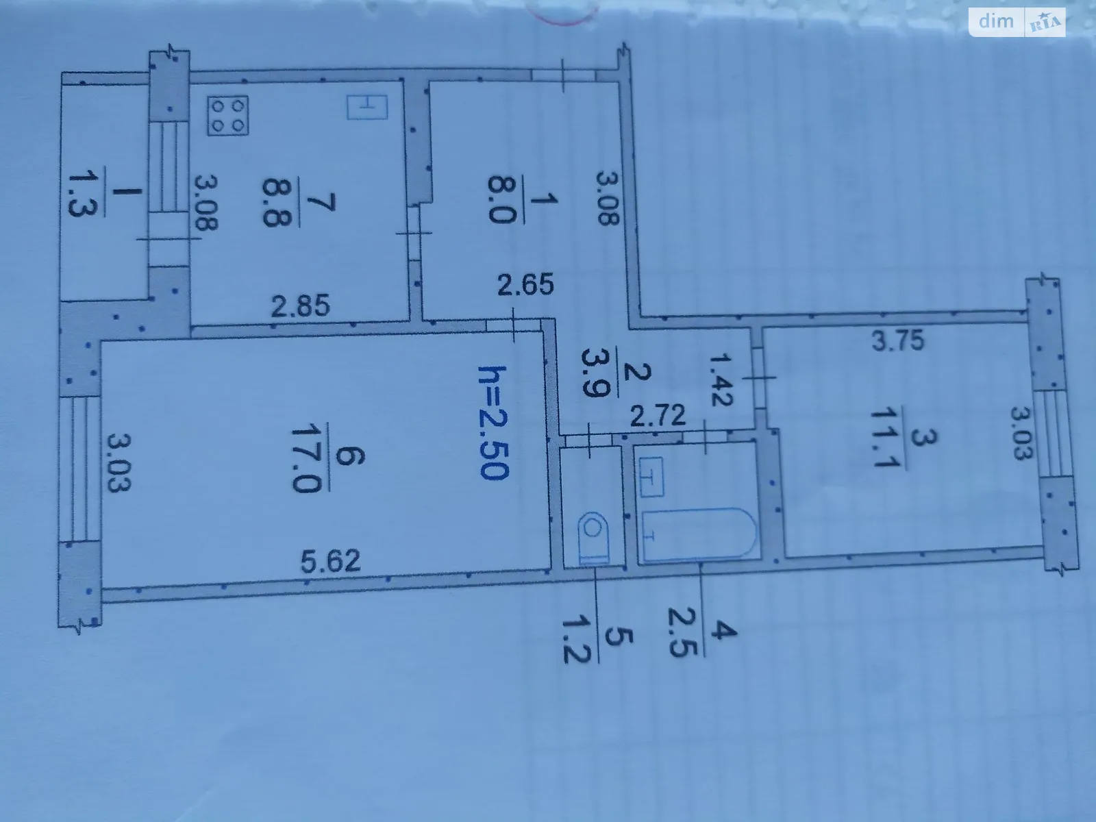 Продается 2-комнатная квартира 53.8 кв. м в Терновке, ул. Харьковская, 21