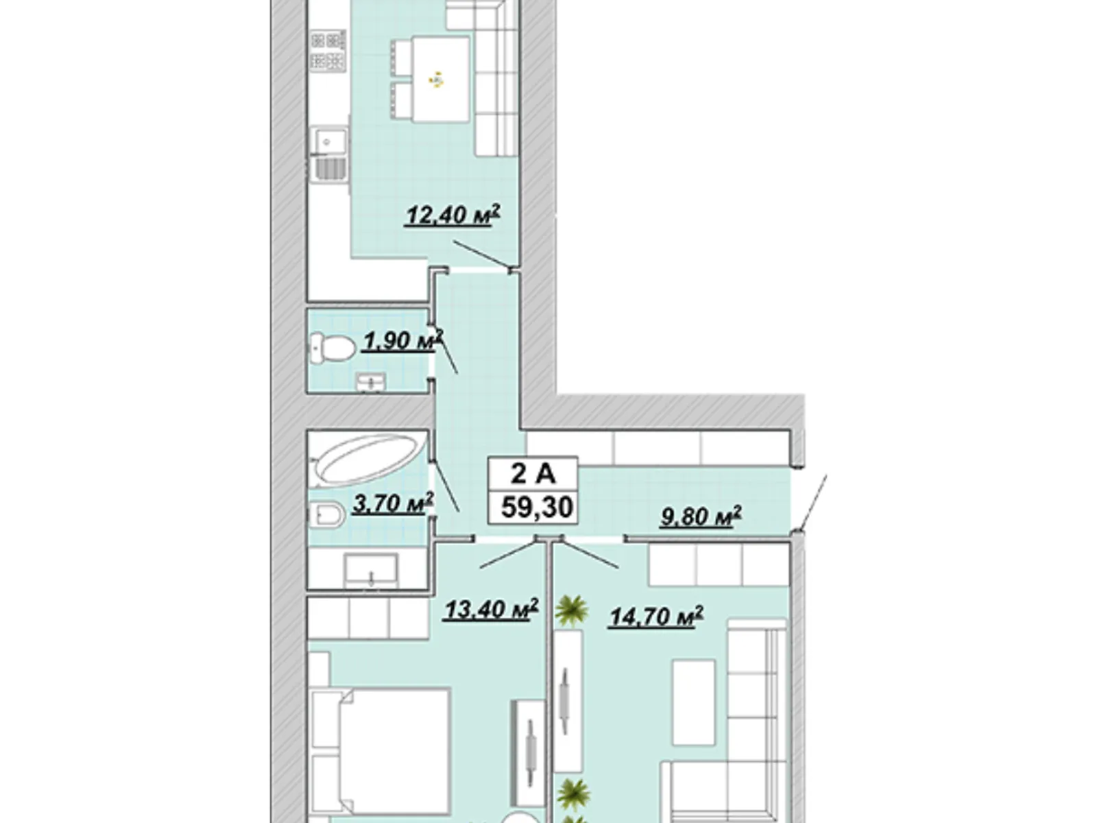 Продается 2-комнатная квартира 59.3 кв. м в Ивано-Франковске, цена: 50000 $