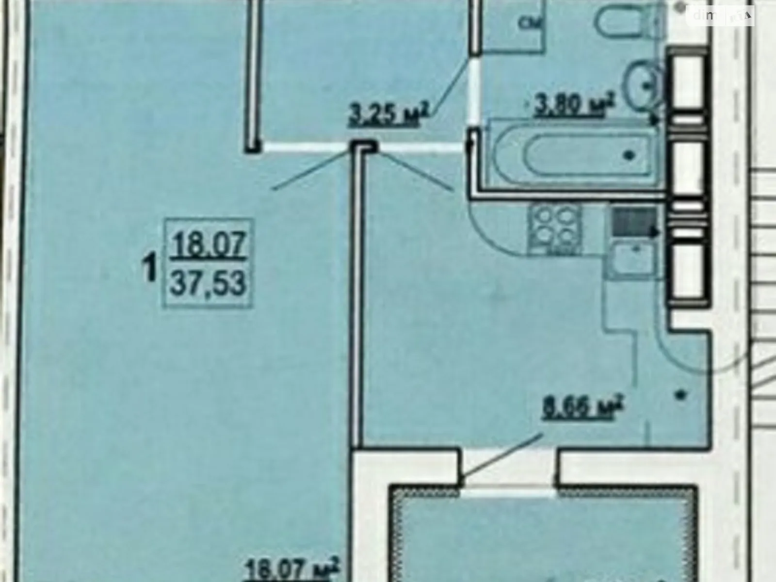 Продається 1-кімнатна квартира 38 кв. м у Харкові, вул. Шевченка, 327 - фото 1