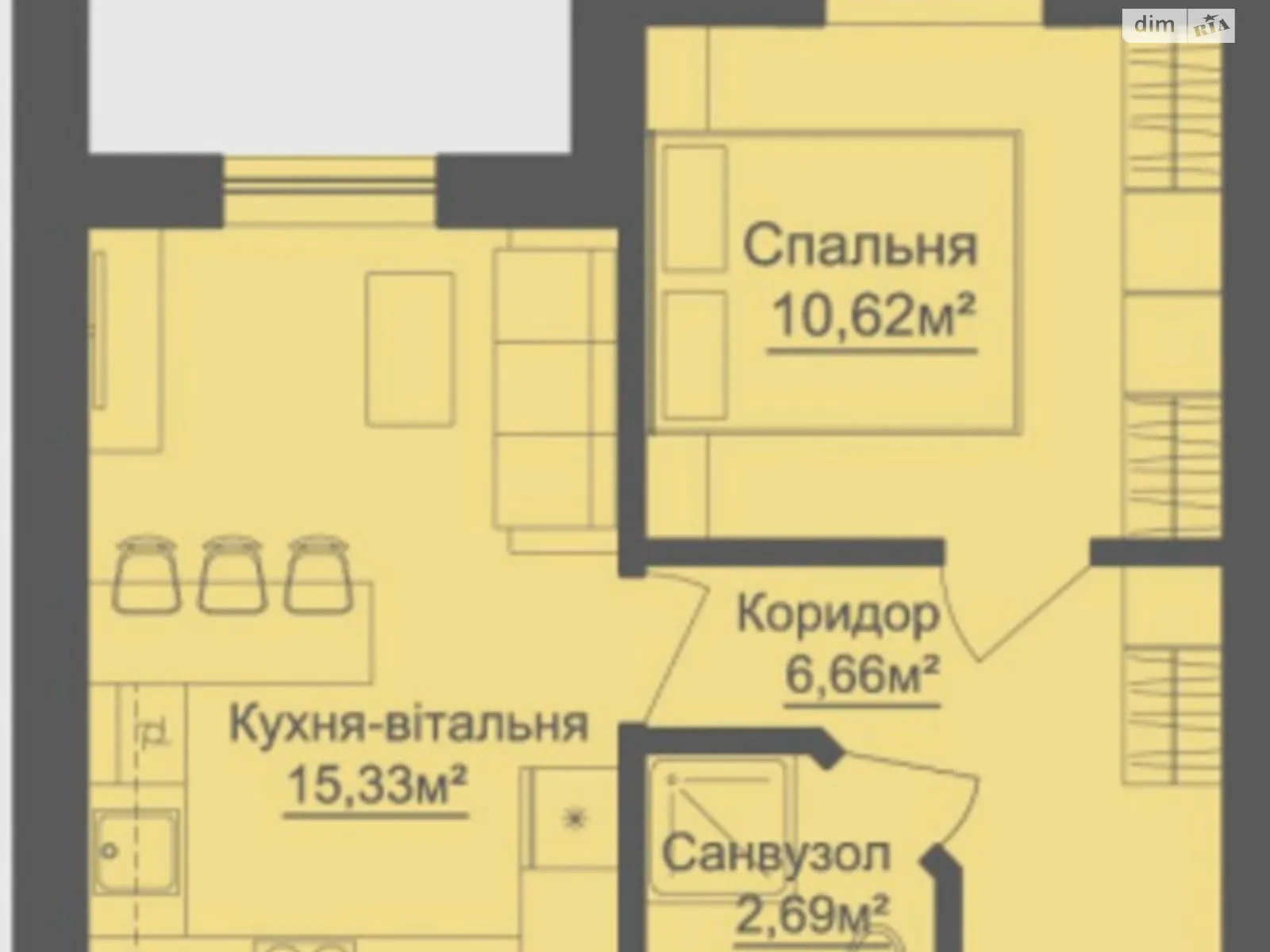 Продается 1-комнатная квартира 37 кв. м в Гостомеле, ул. Покровская