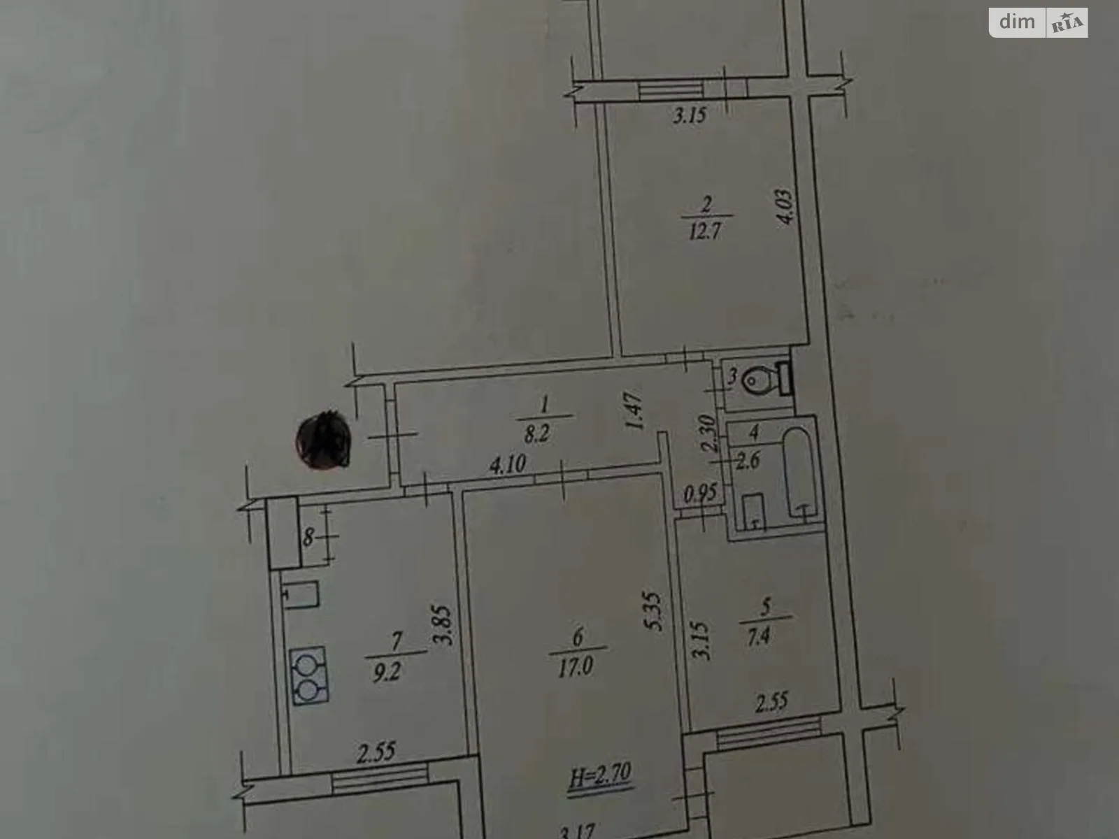 Продається 3-кімнатна квартира 65 кв. м у Харкові, просп. Байрона(Героїв Сталінграда)