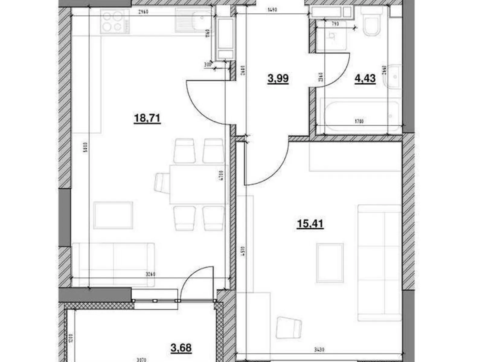 Продается 1-комнатная квартира 47 кв. м в Киеве, , 56