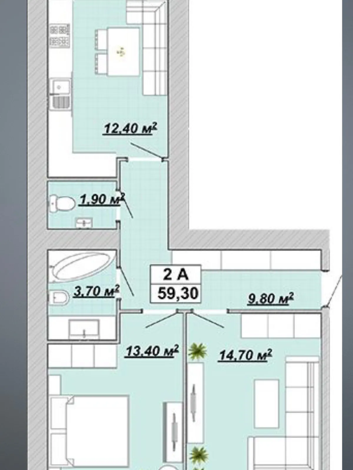 Продается 2-комнатная квартира 59 кв. м в Ивано-Франковске, цена: 50000 $