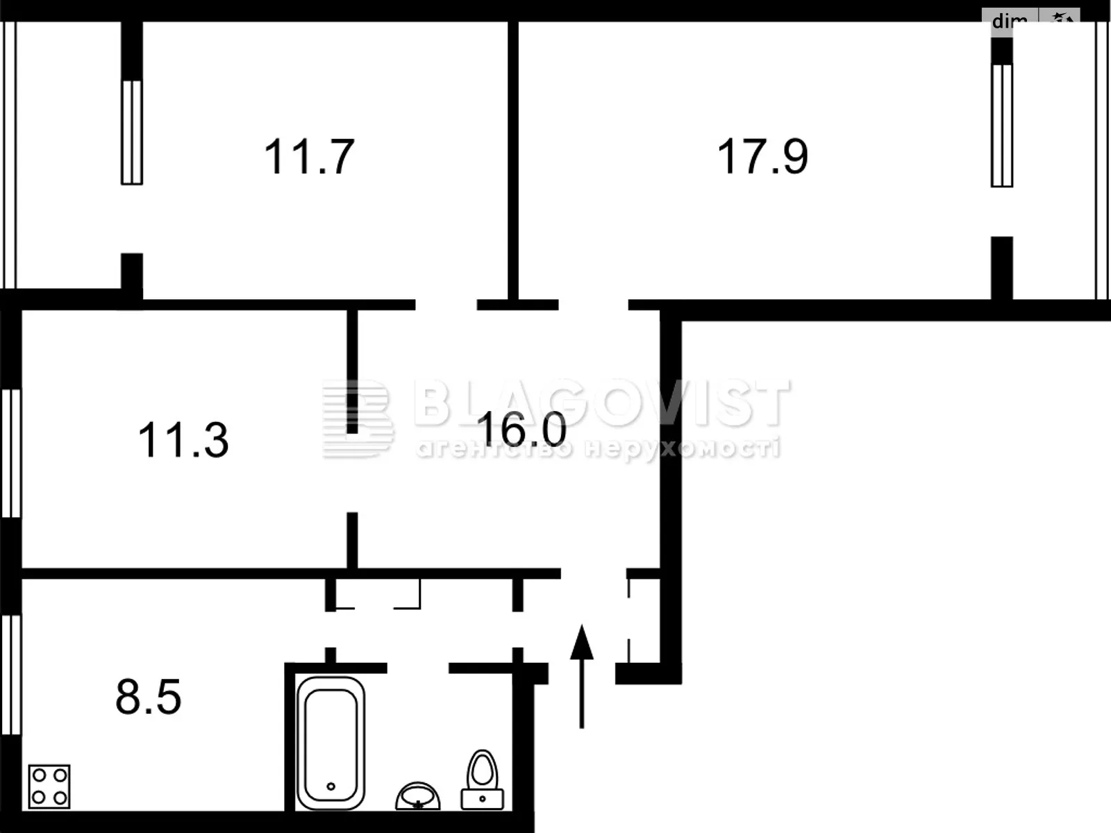 Продается 3-комнатная квартира 72 кв. м в Киеве, ул. Приозерная, 10А