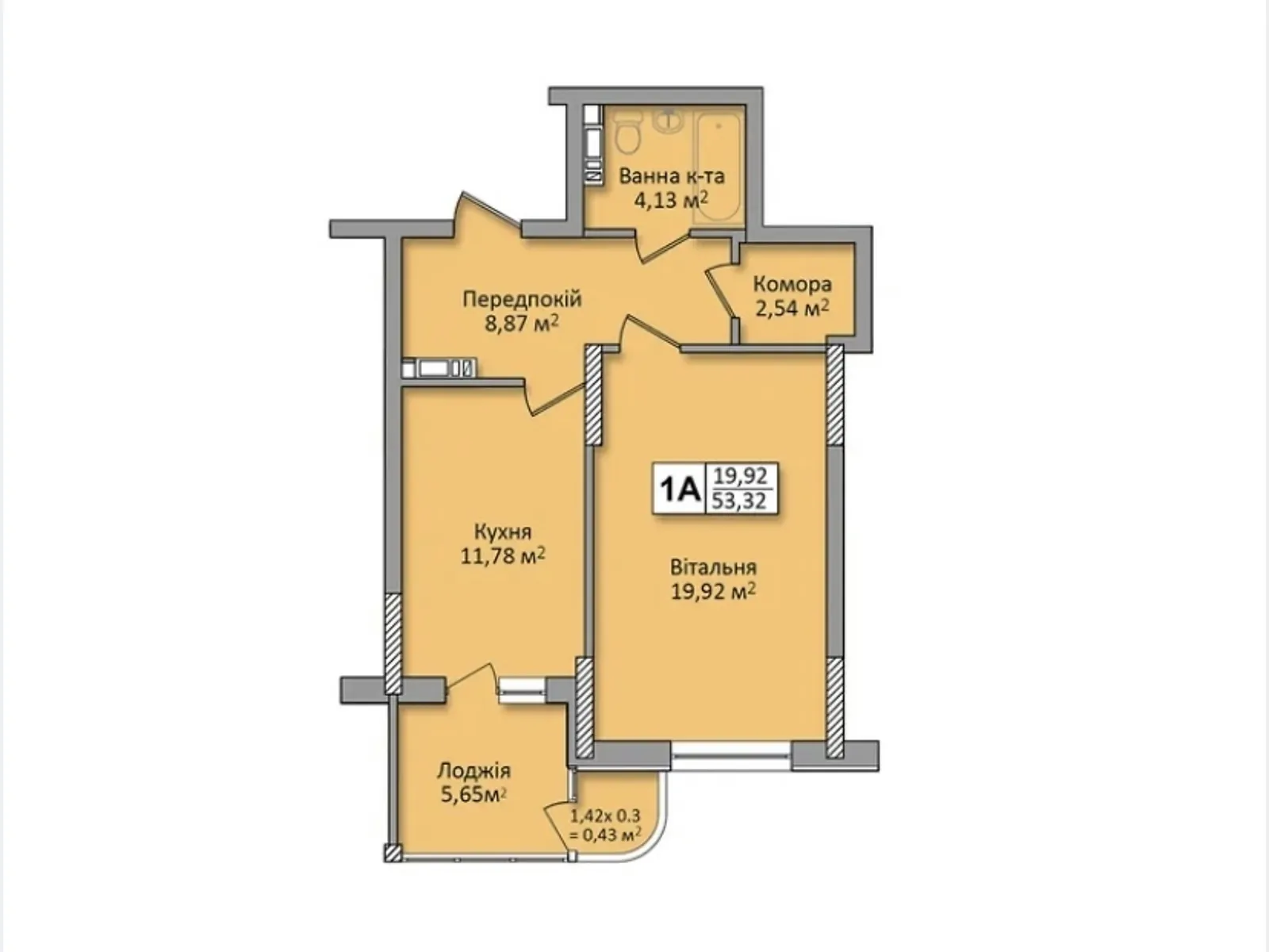 Продается 1-комнатная квартира 53 кв. м в Киеве, ул. Юрия Кондратюка, 1