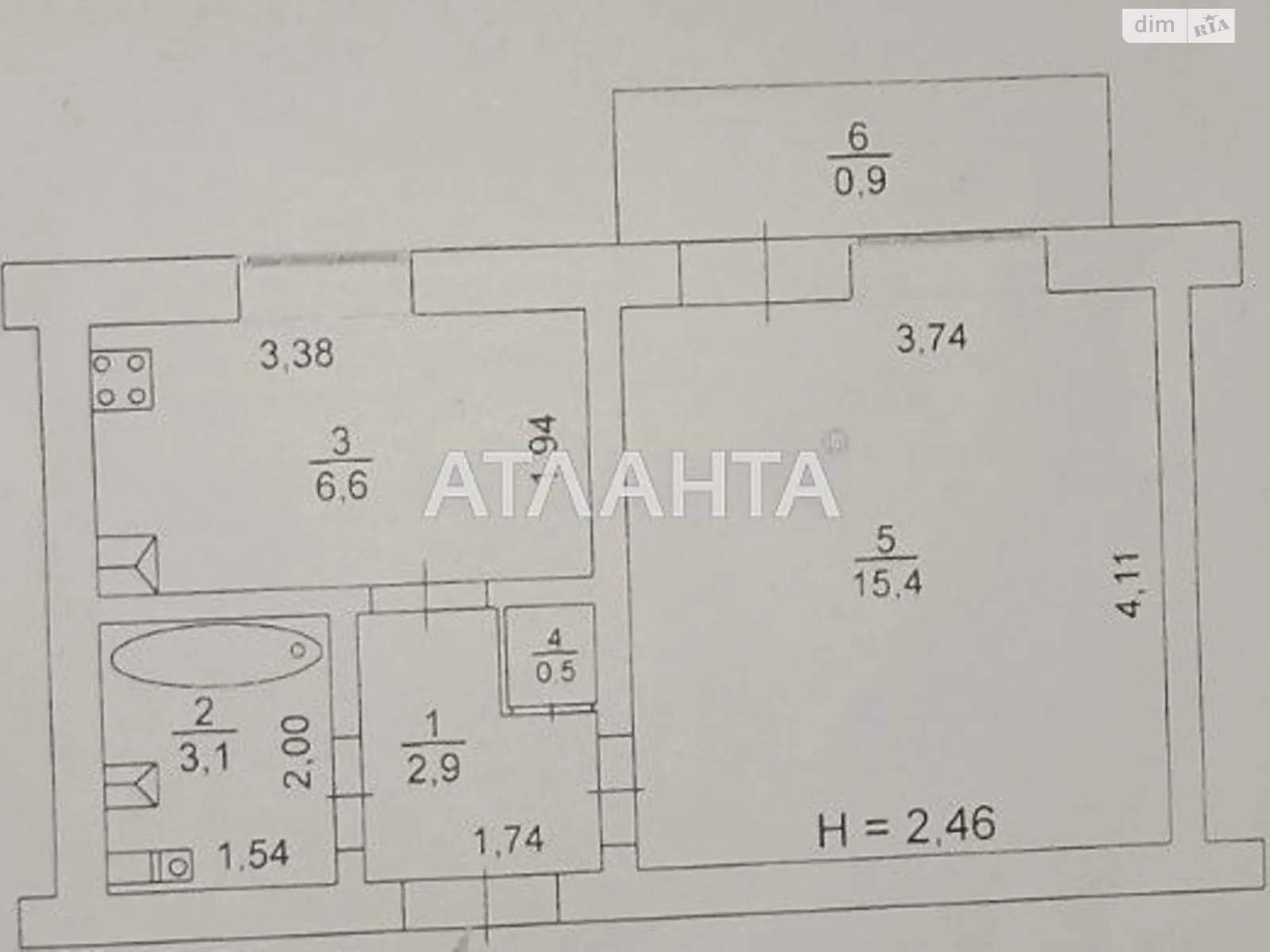 Продается 1-комнатная квартира 29 кв. м в Одессе, ул. Махачкалинская