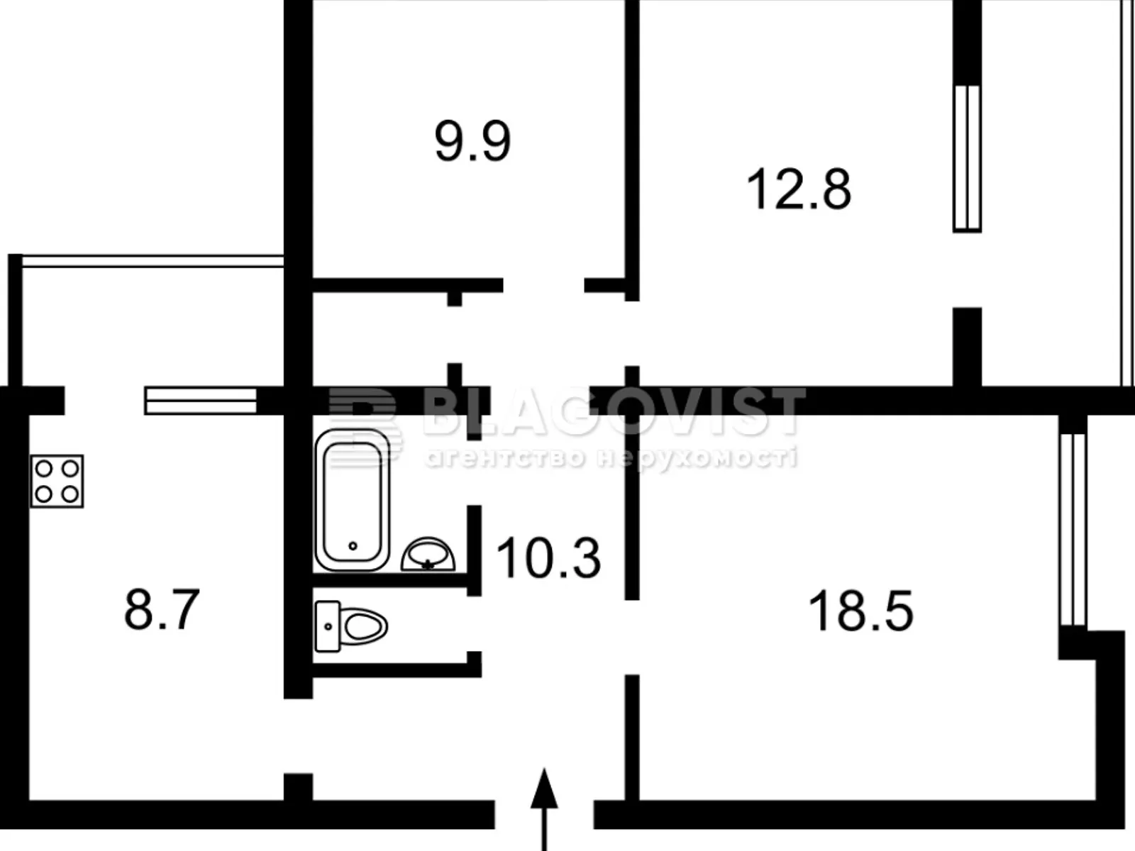 Продается 3-комнатная квартира 75 кв. м в Киеве, ул. Антоновича(Горького), 104