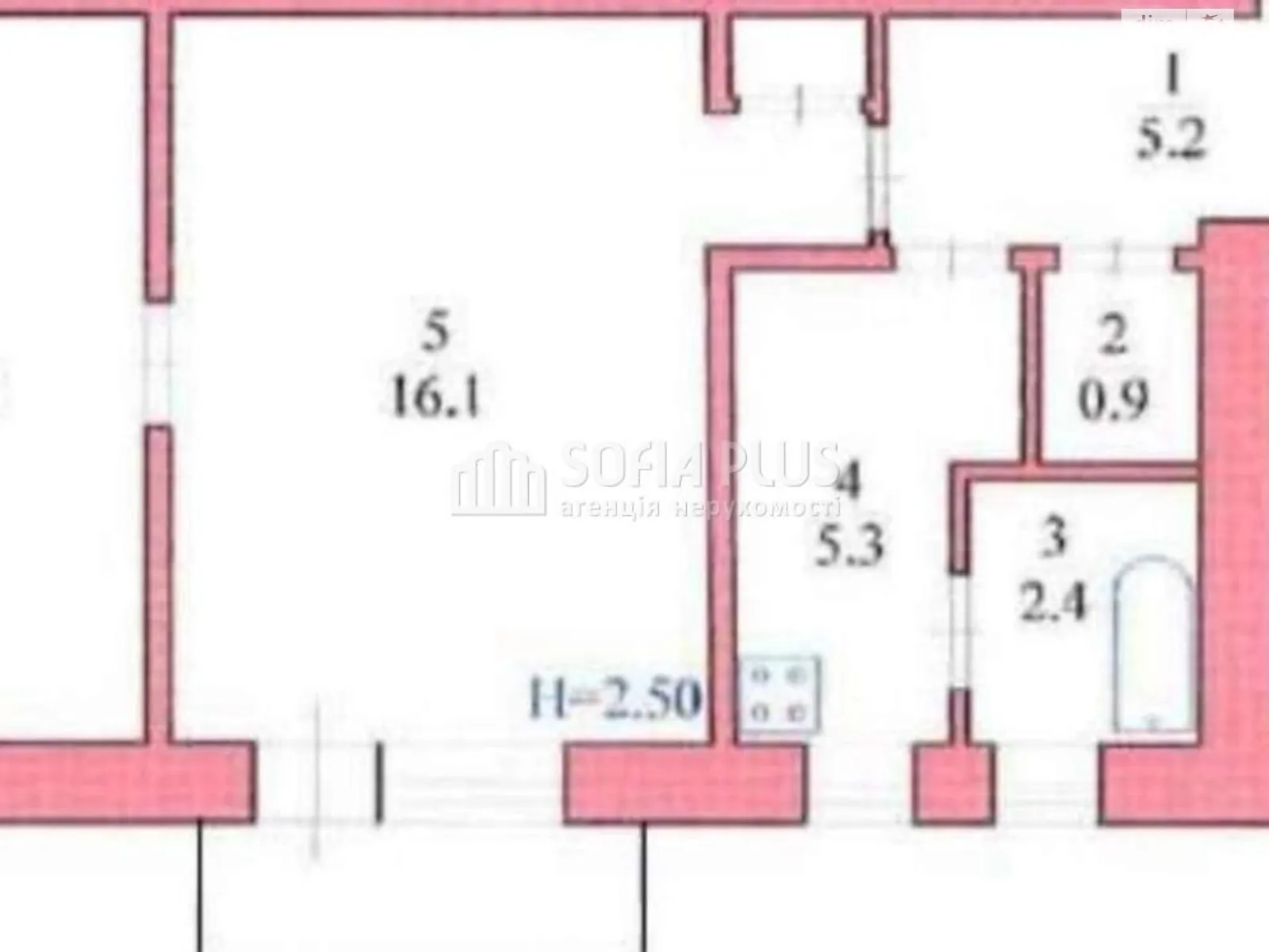 Продается 2-комнатная квартира 42 кв. м в Киеве, ул. Белгородская, 14