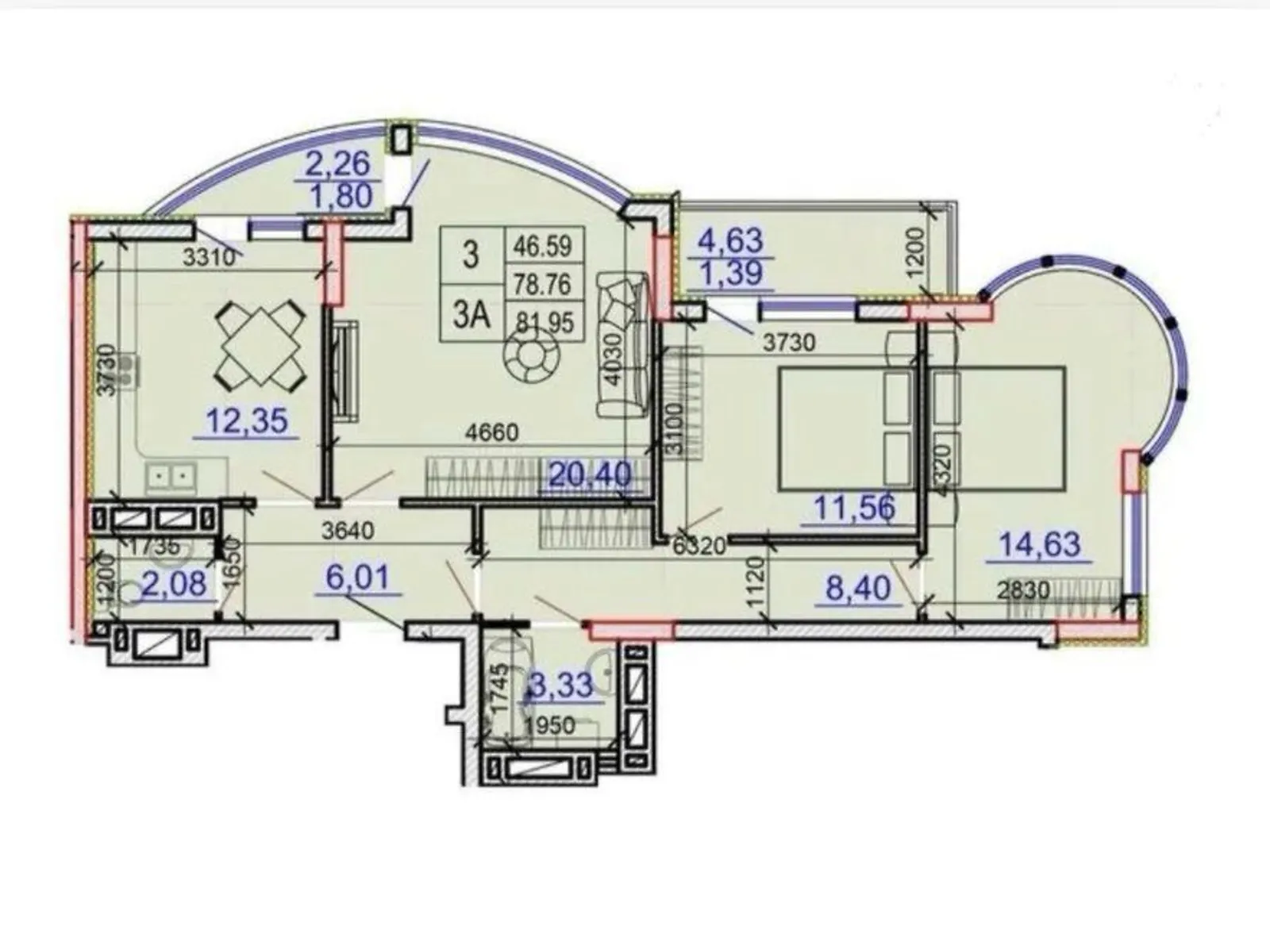 Продается 3-комнатная квартира 81 кв. м в Хмельницком, ул. Подольская