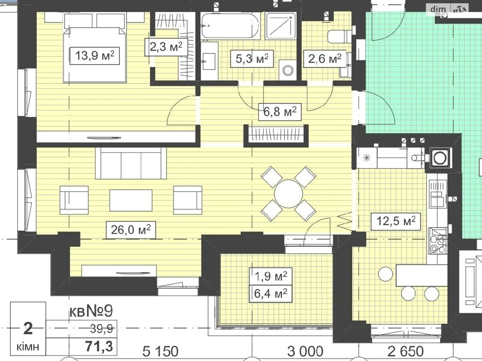 Продається 2-кімнатна квартира 72 кв. м у Львові, цена: 103500 $