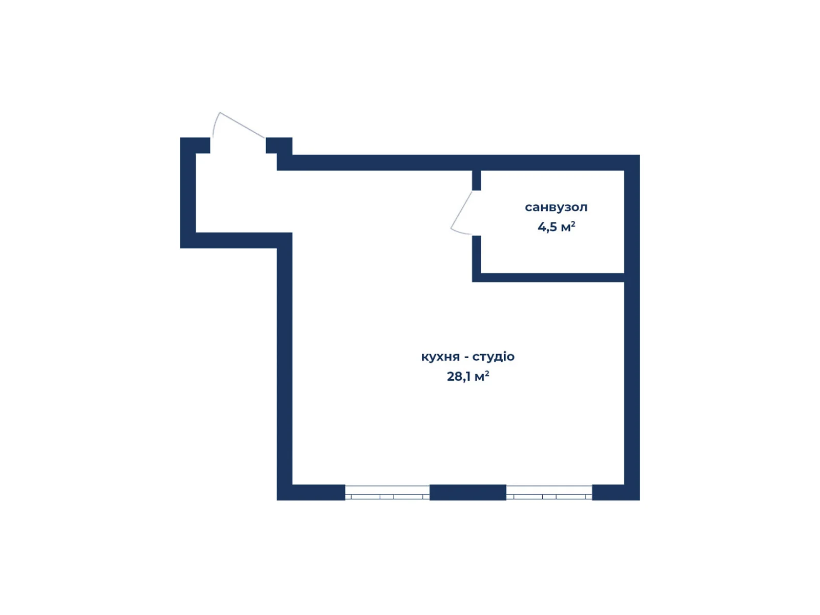 Продается 1-комнатная квартира 32.6 кв. м в Киеве, ул. Ивана Билыка, 20 - фото 1