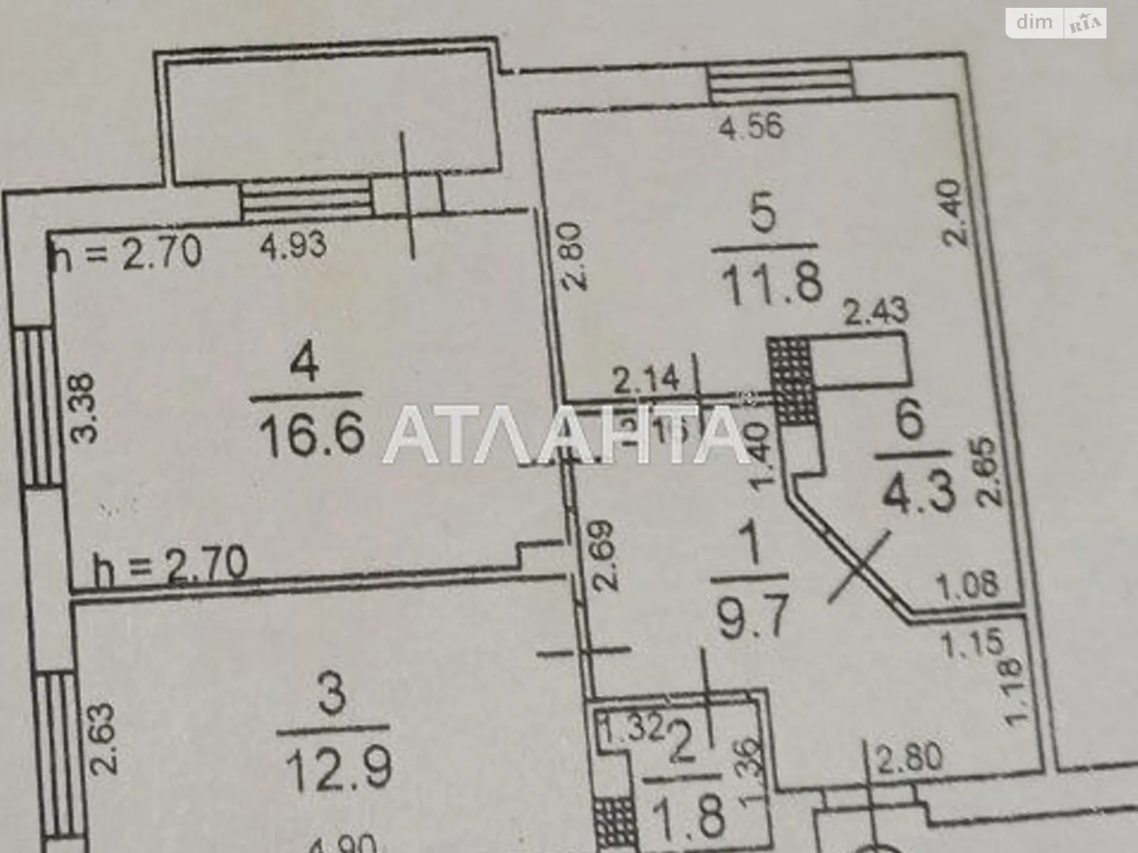 Продается 2-комнатная квартира 60 кв. м в Крыжановке - фото 1