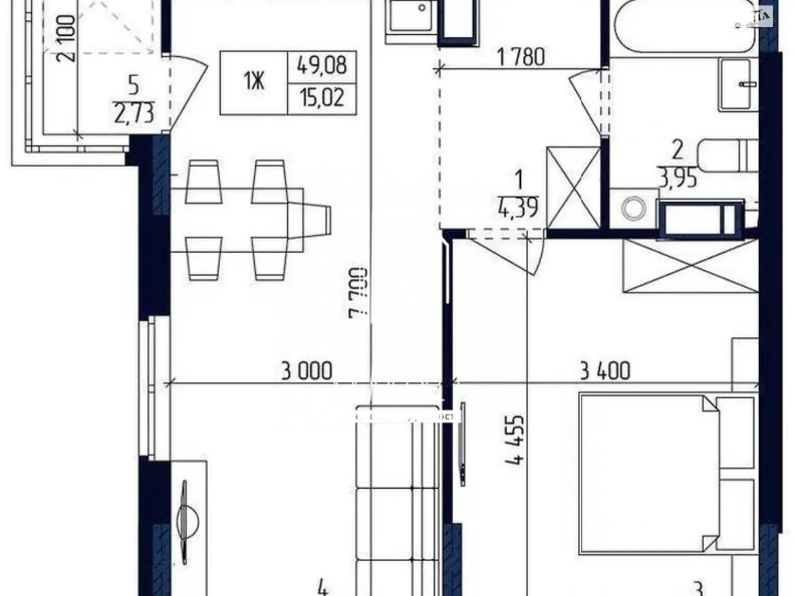 Продается 1-комнатная квартира 51 кв. м в Киеве, просп. Любомира Гузара, 9Б