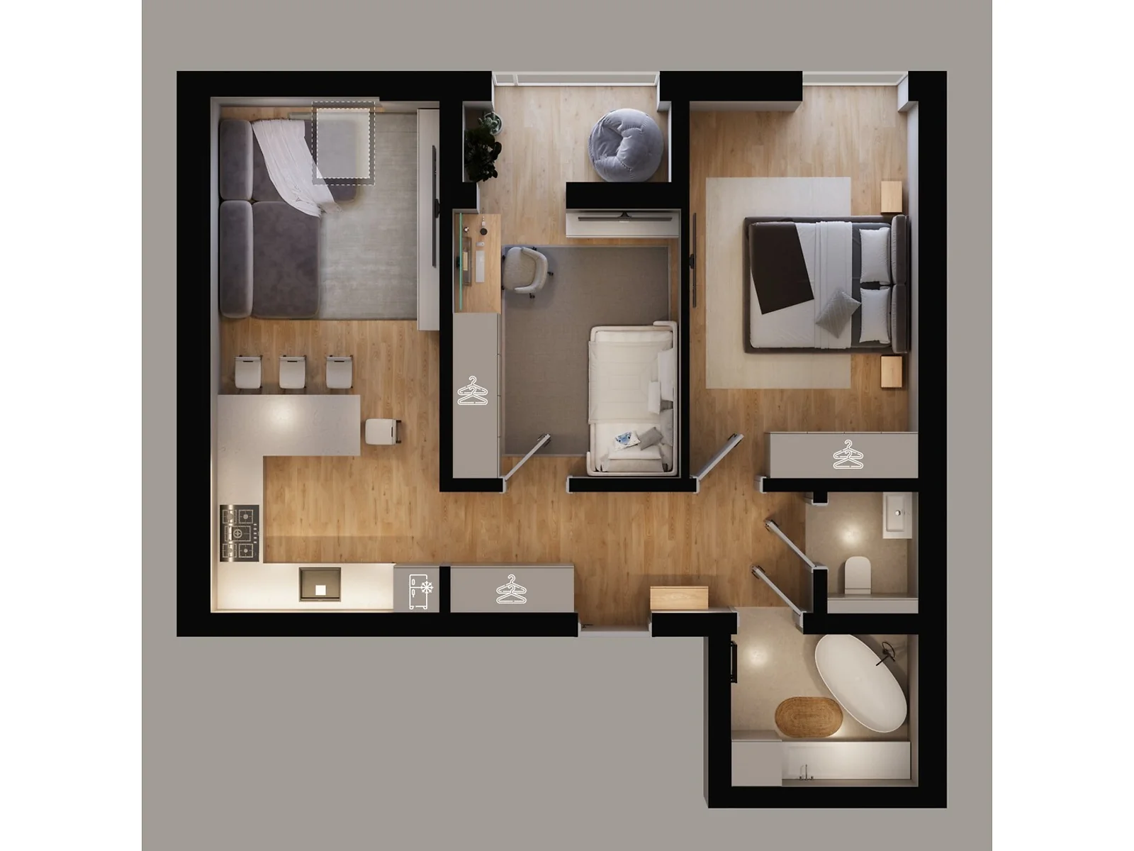 Продается 2-комнатная квартира 60.39 кв. м в Струмовке, цена: 41906 $