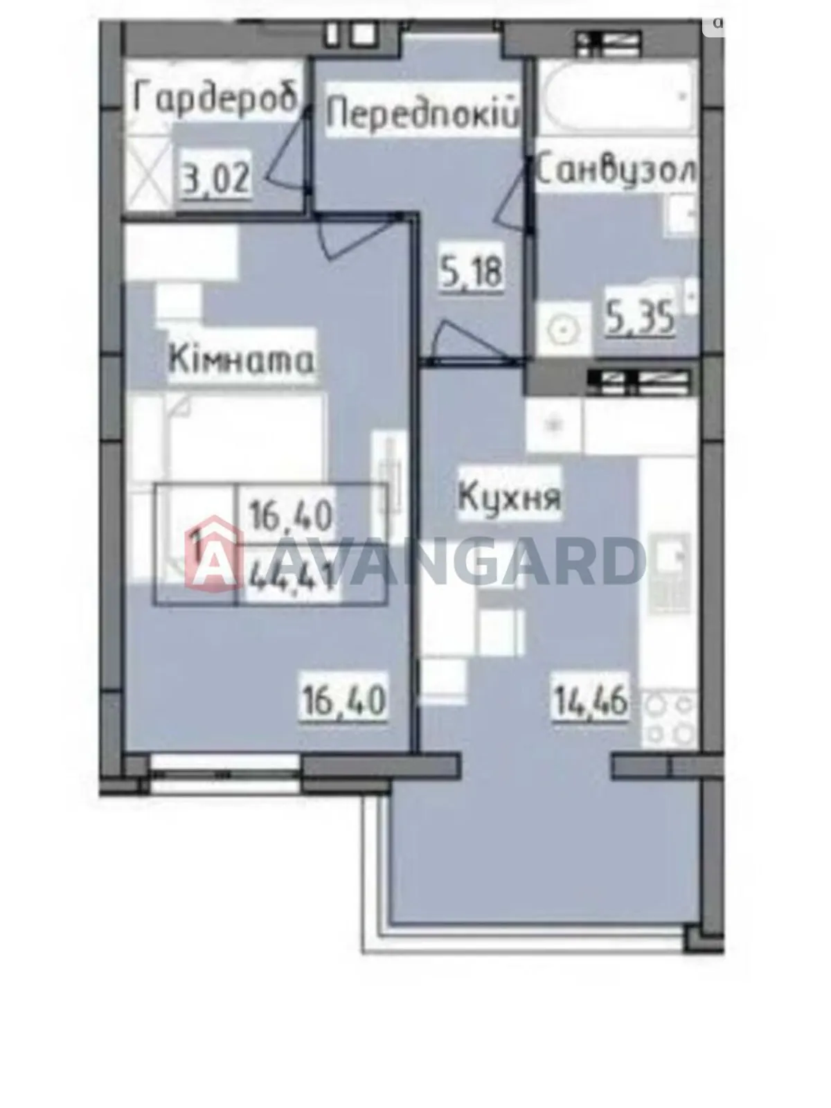 Продается 1-комнатная квартира 44 кв. м в Львове, ул. Роксоляны, 151