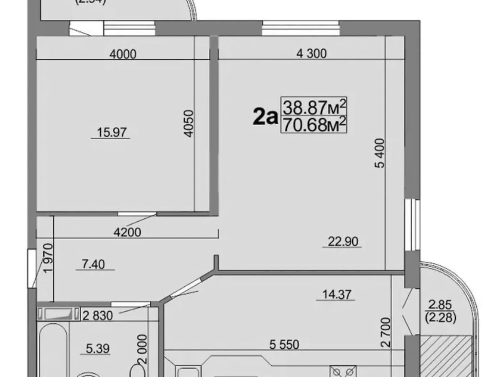 Продается 2-комнатная квартира 74 кв. м в Черкассах, цена: 64500 $