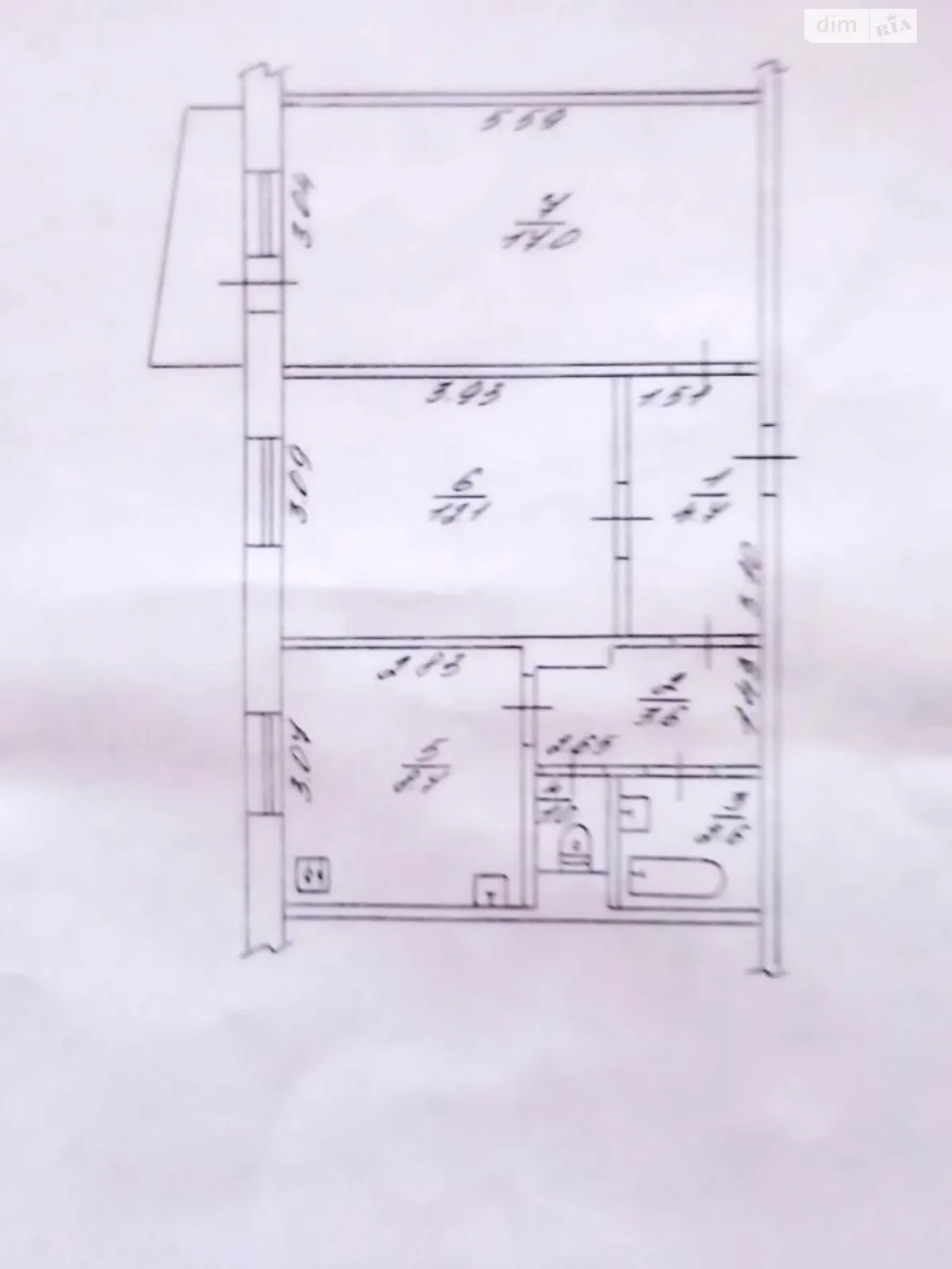 Продається 2-кімнатна квартира 51 кв. м у Черкасах, вул. Припортова, 44