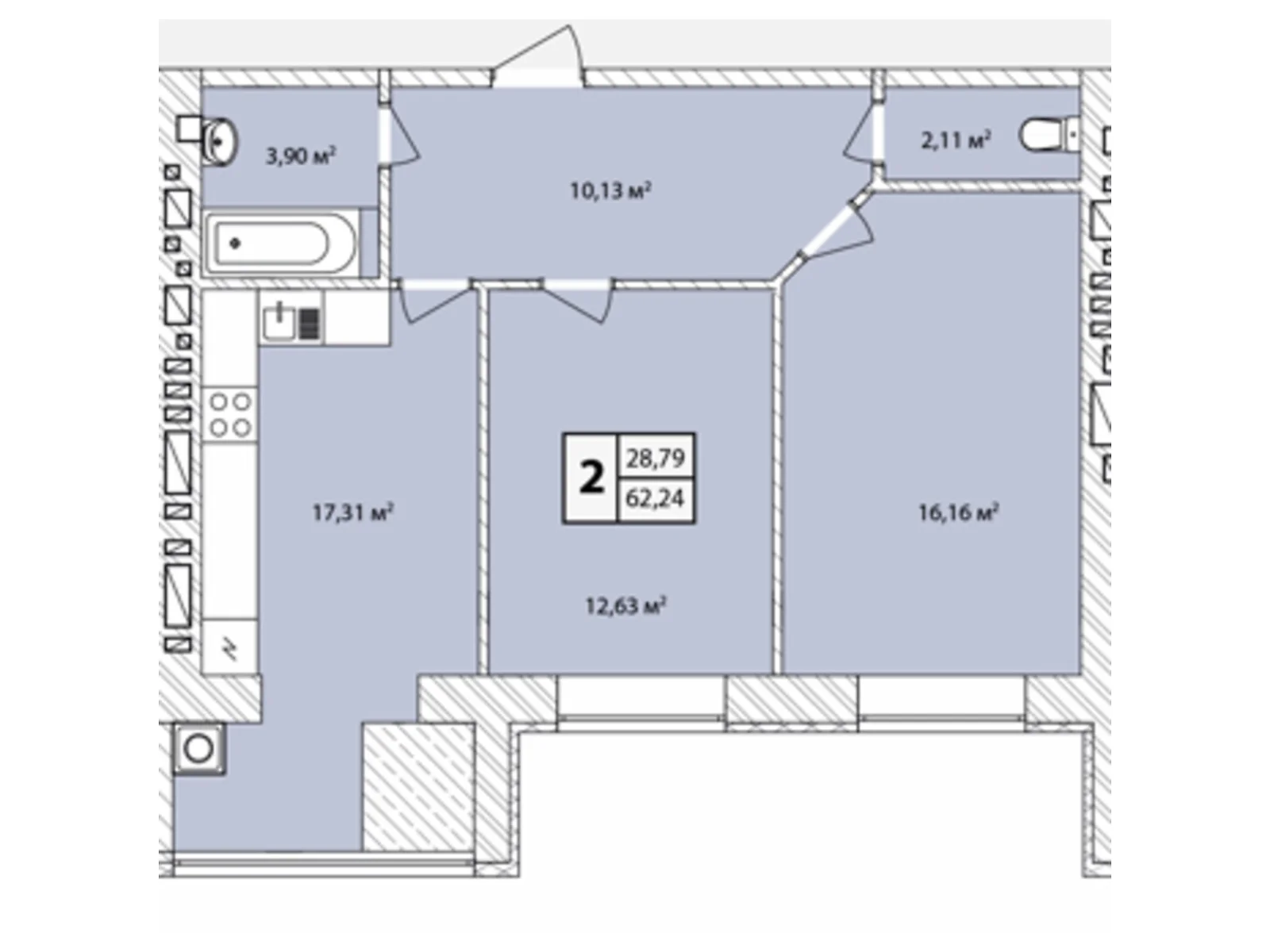 Продается 2-комнатная квартира 62.24 кв. м в Староконстантинове, цена: 34275 $