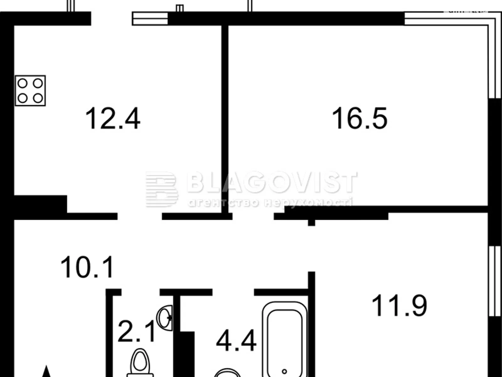 Продается 2-комнатная квартира 60 кв. м в Киеве, пер. Приборный, 10В