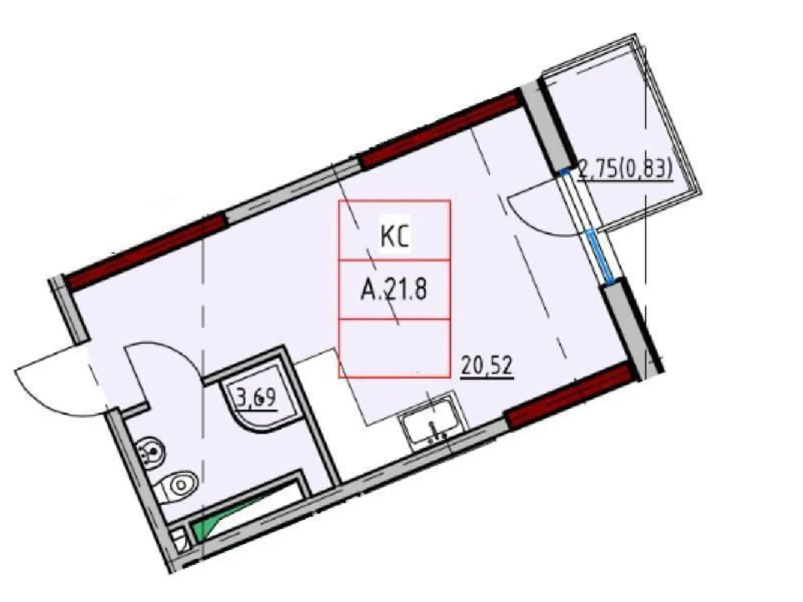 Продается 1-комнатная квартира 27 кв. м в Одессе, ул. Приморская, 47