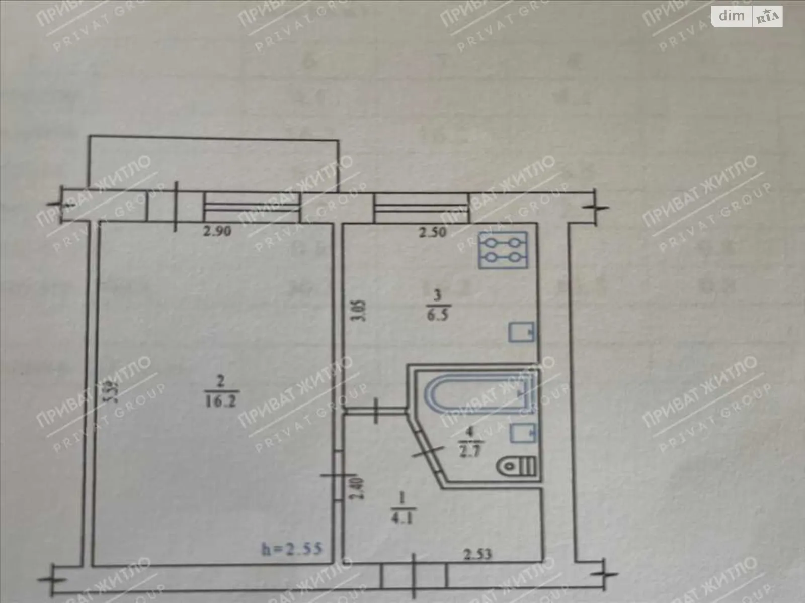 Продается 1-комнатная квартира 30 кв. м в Полтаве, цена: 25800 $