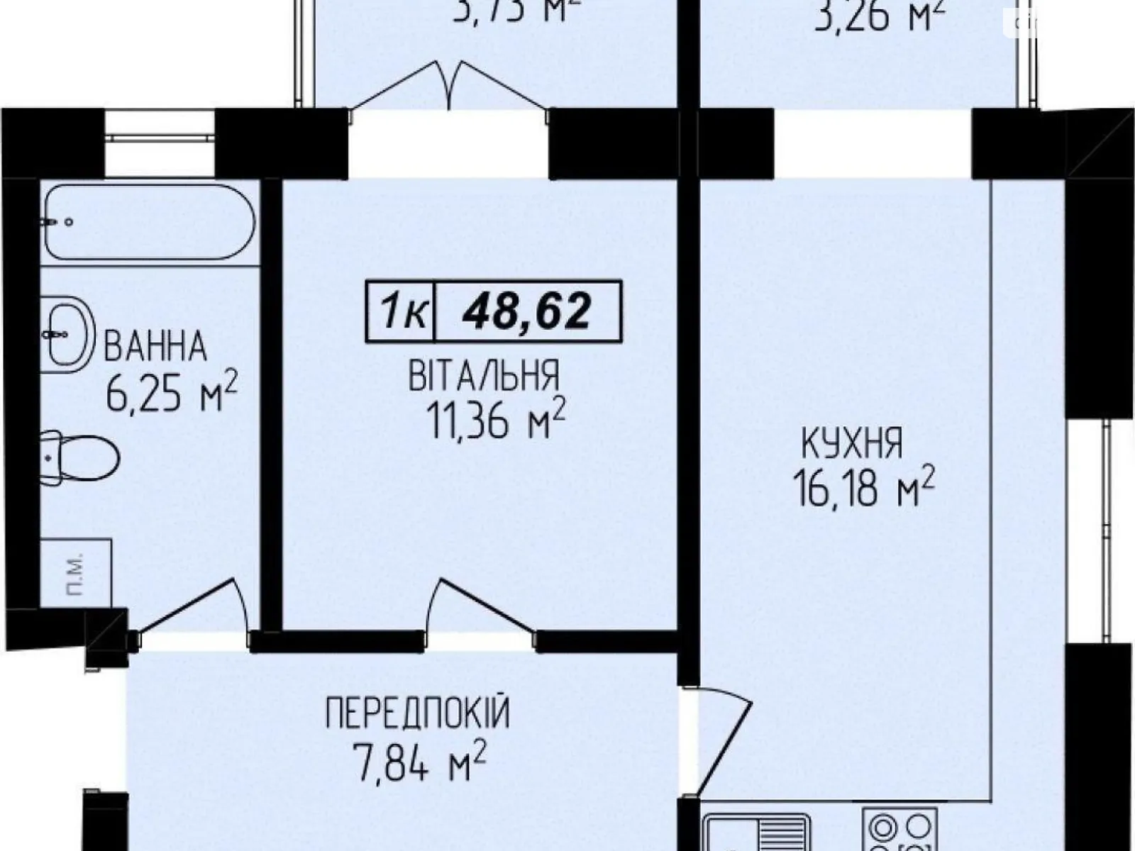 Продается 1-комнатная квартира 52 кв. м в Ивано-Франковске, ул. Целевича Юлиана, 4